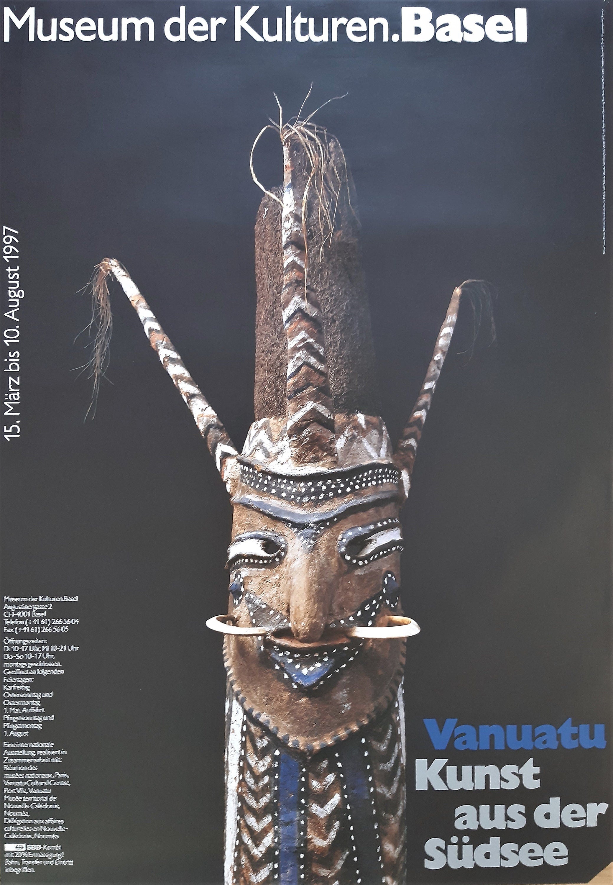 Plakat zur Ausstellung von Stammeskunst aus Vanuatu - 35.4"×50.4" (90×128cm)