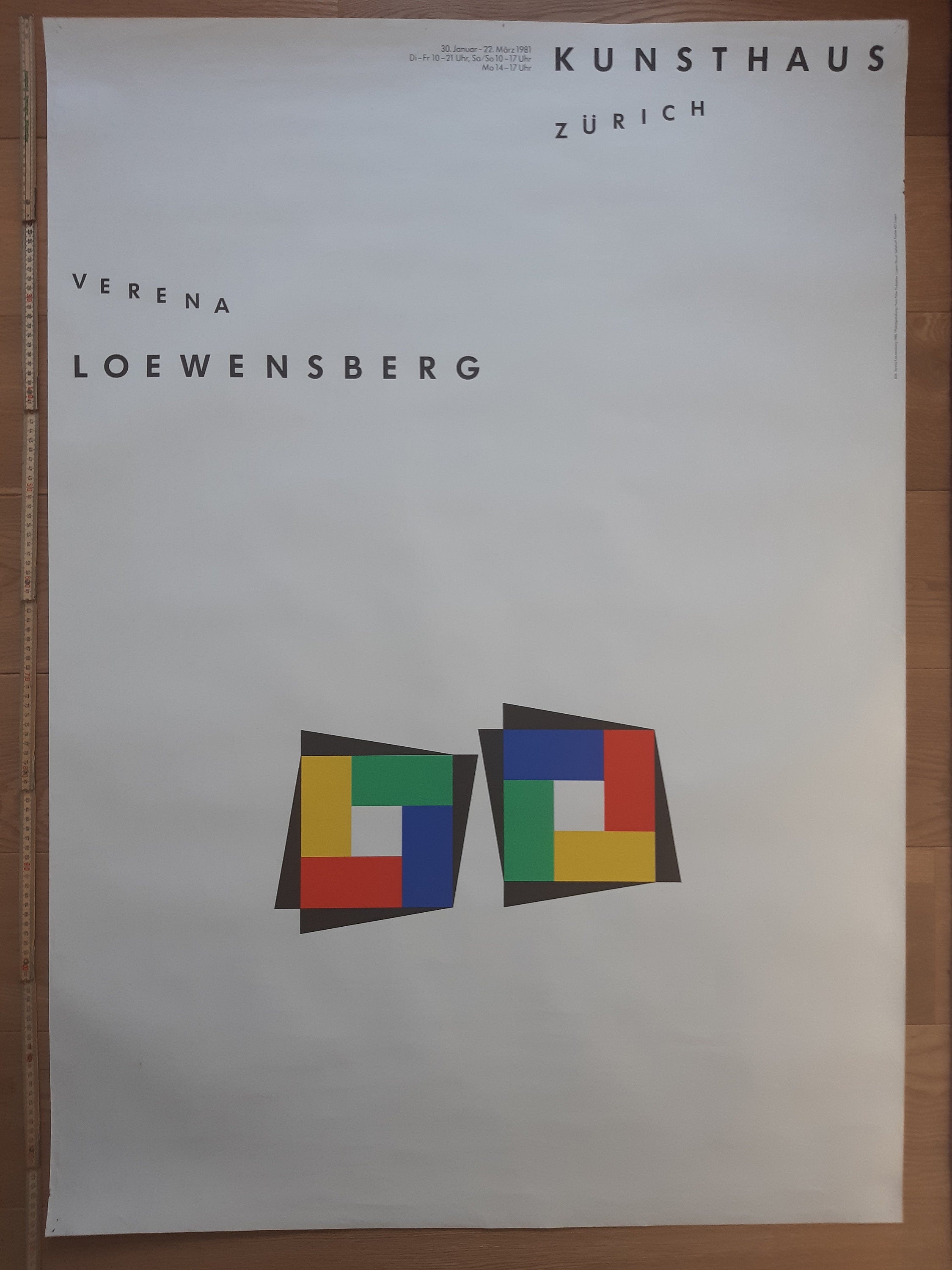 Verena Loewensberg original art exhibition poster - 35.8"×50.4" (91×128cm)