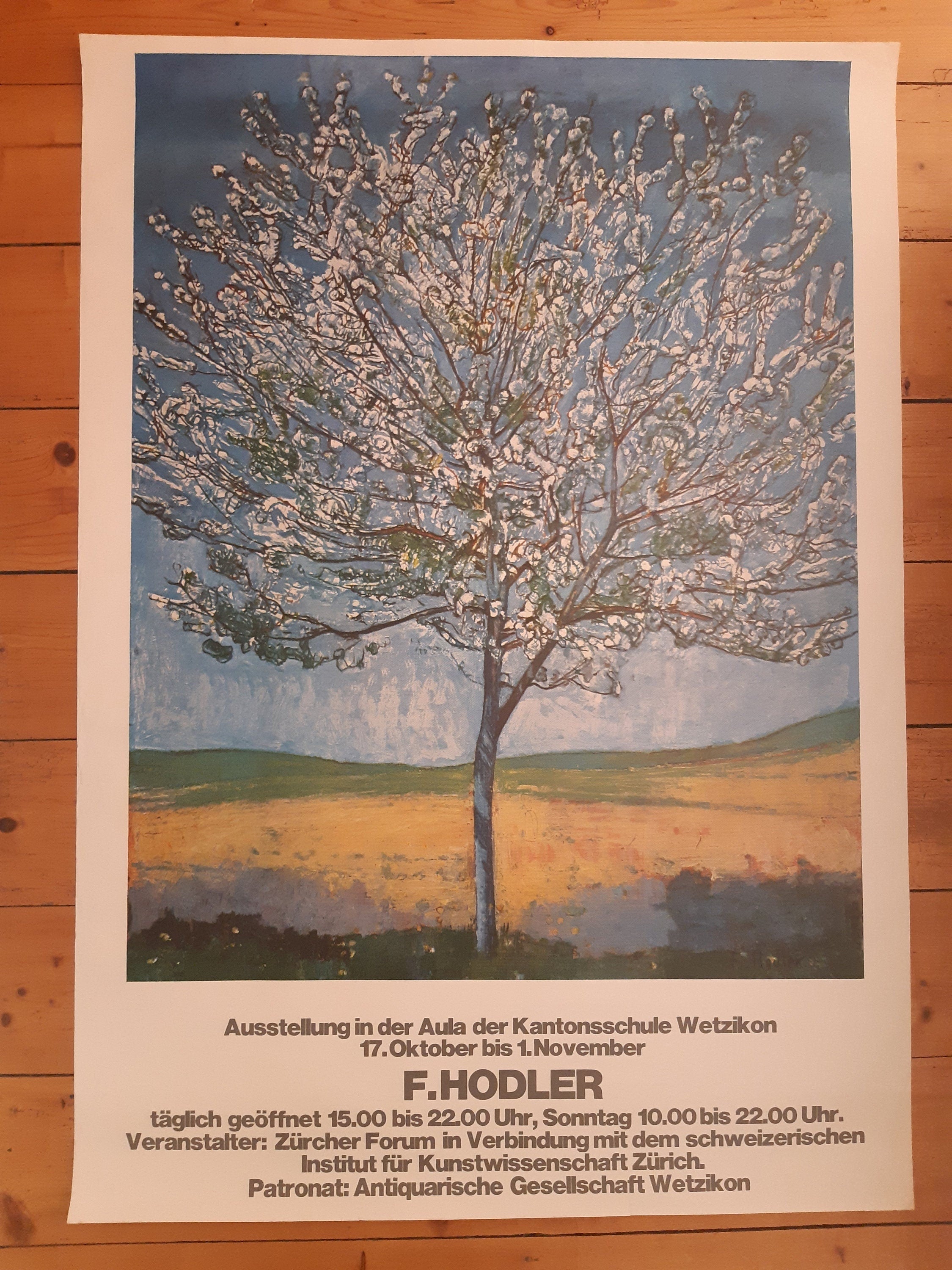 Ferdinand Hodler original art exhibition poster - 35.4"×50.4" (90×128cm)