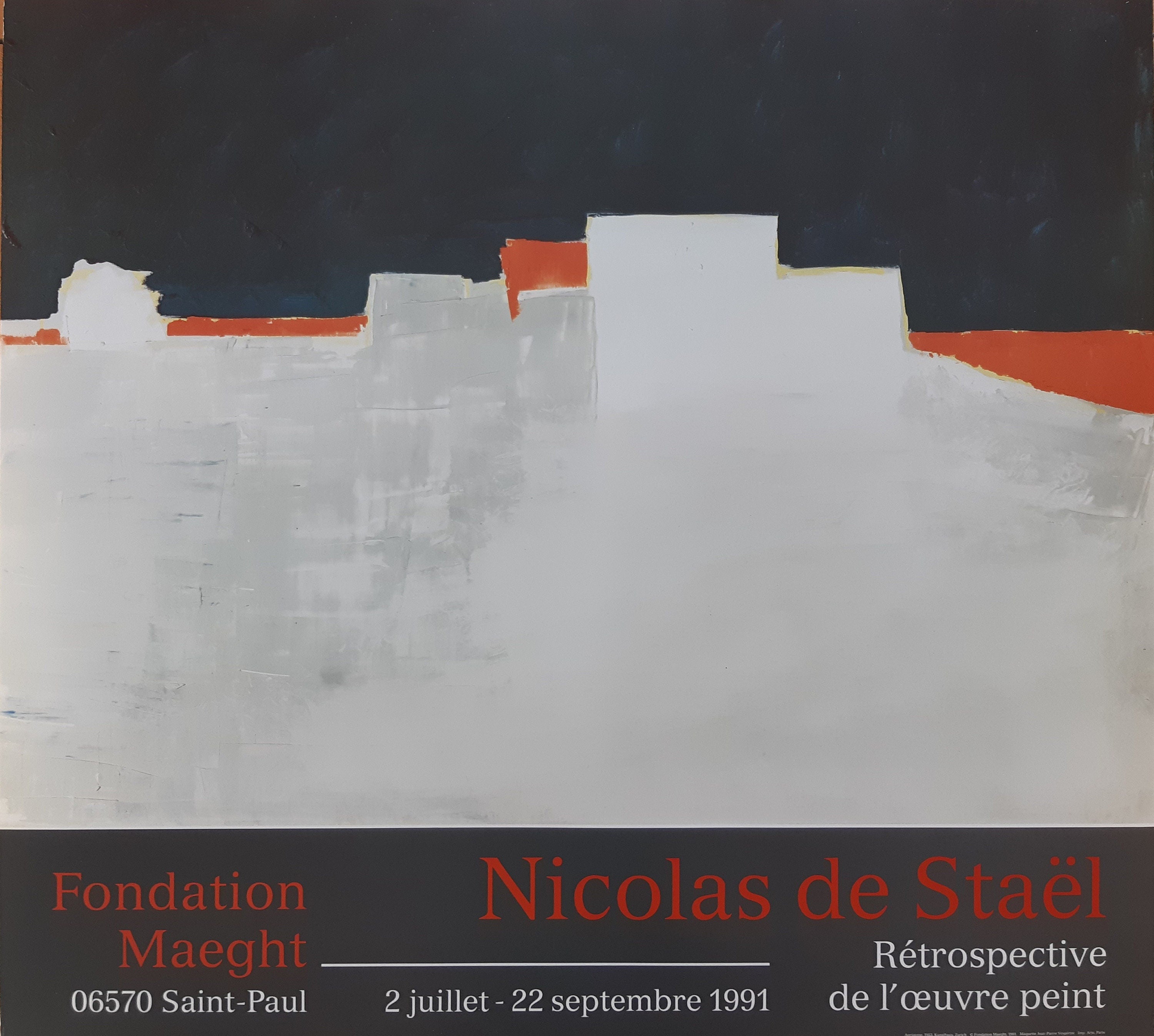 Nicolas de Staël art exhibition poster - 26.4"×24.0" (67×61cm)