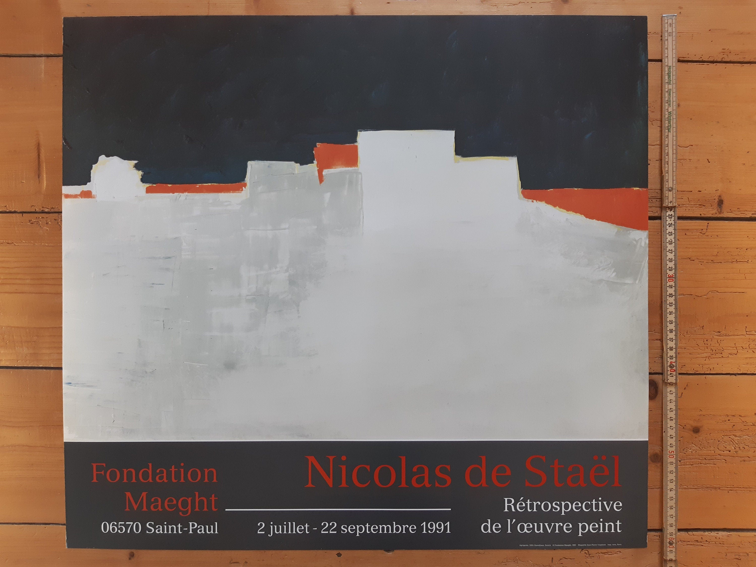 Nicolas de Staël art exhibition poster - 26.4"×24.0" (67×61cm)