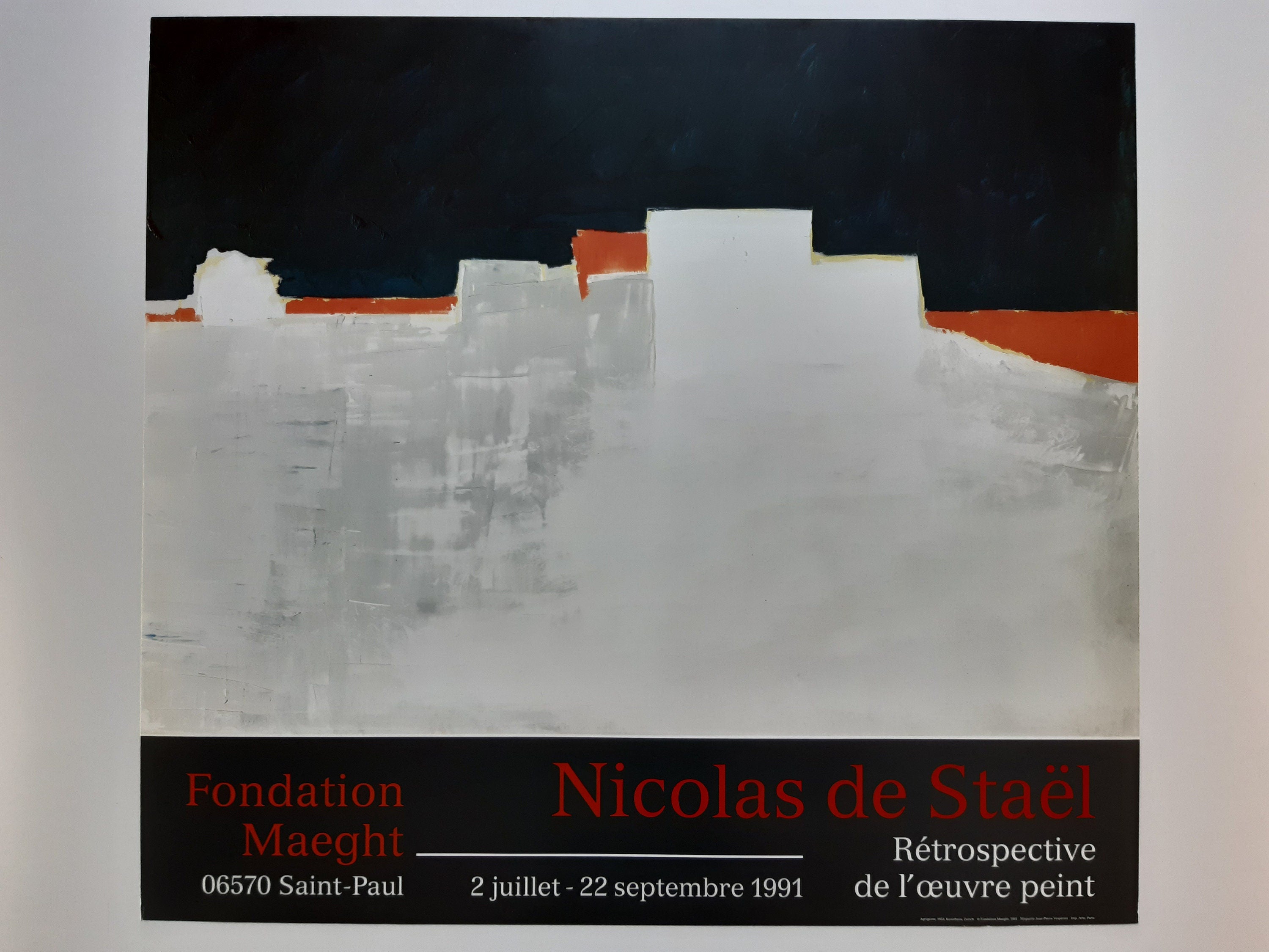 Nicolas de Staël art exhibition poster - 26.4"×24.0" (67×61cm)