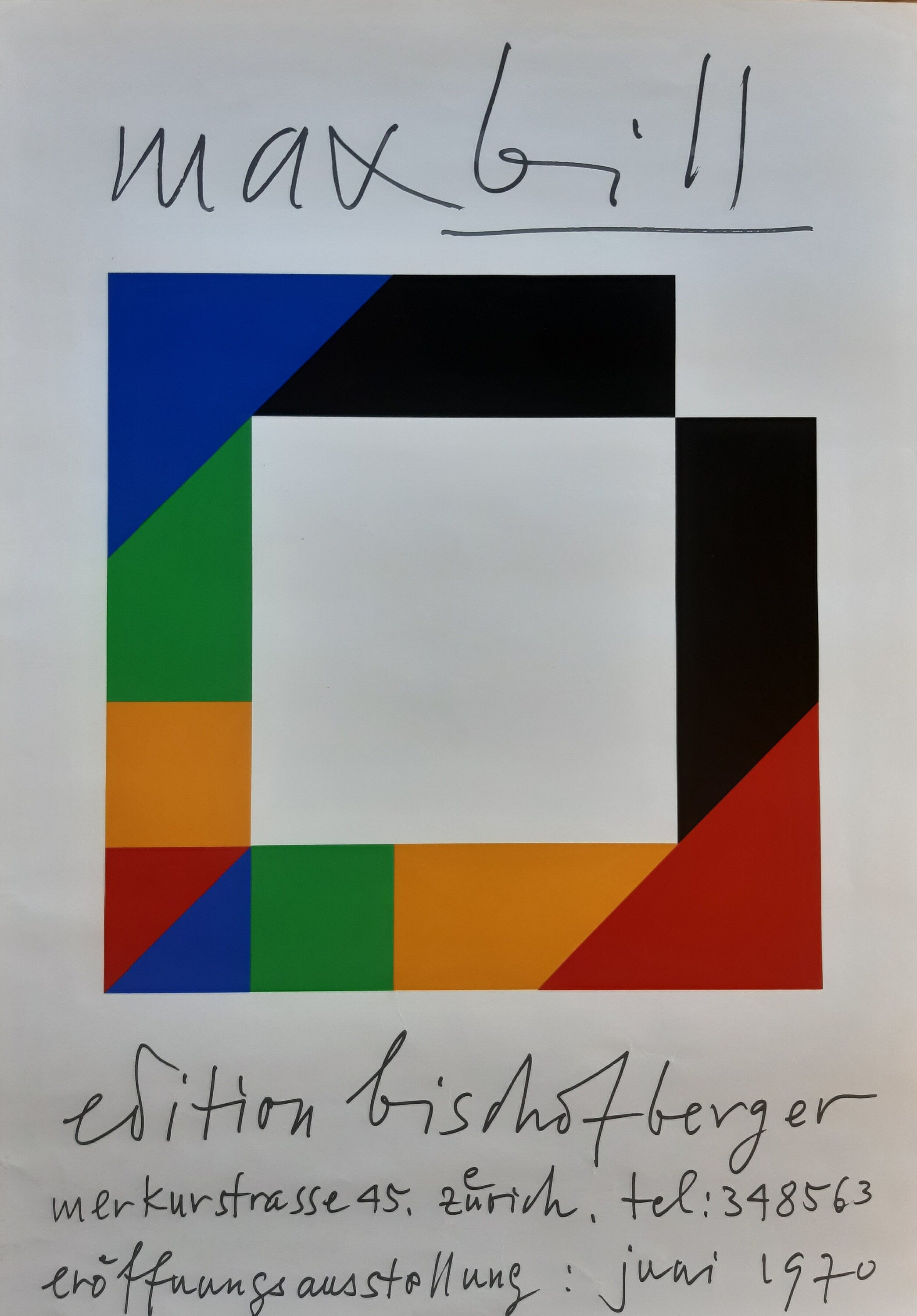 Max Bill original art poster lithograph - 20.7"×29.3" (52.7×74.5cm)