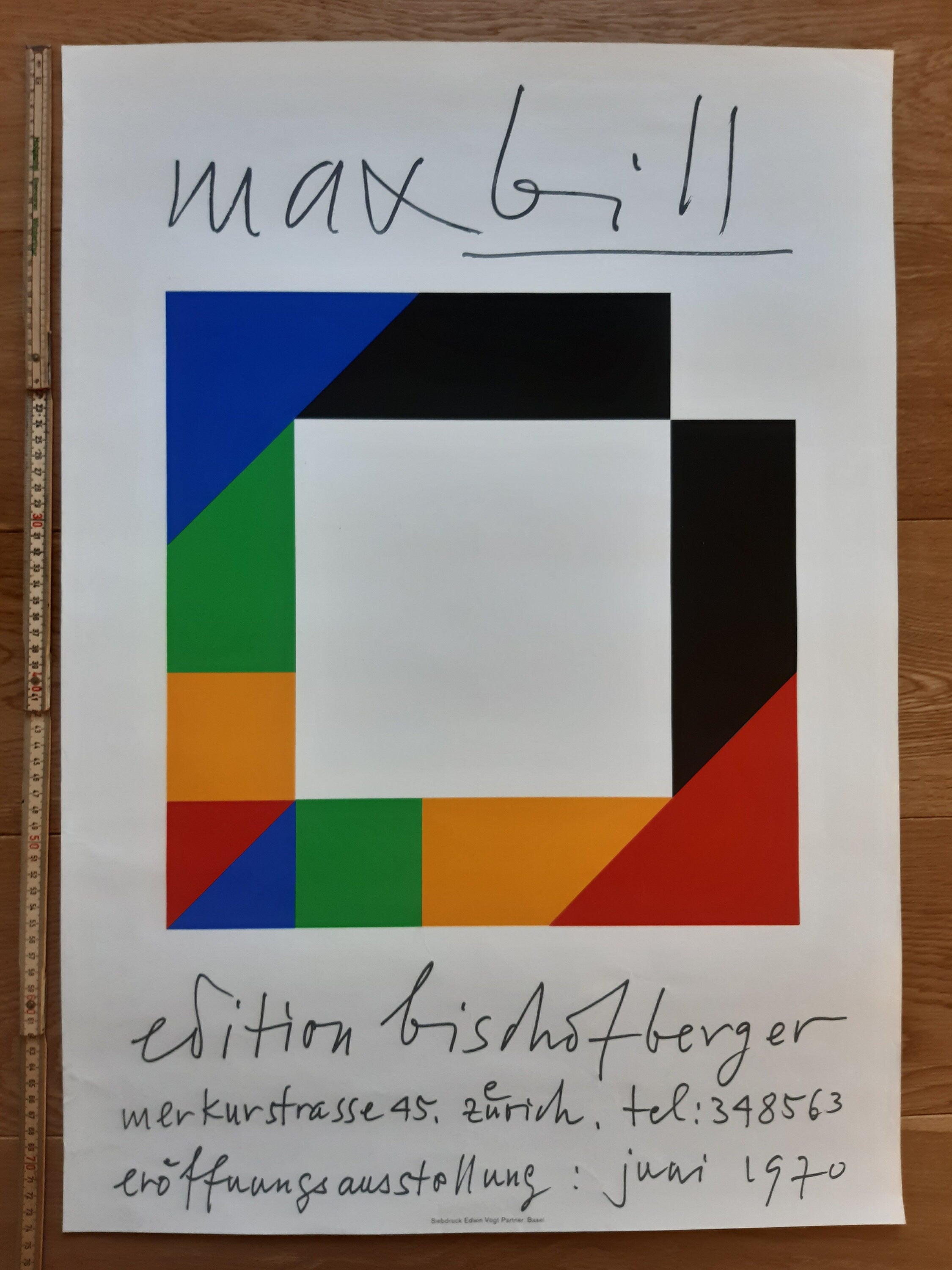 Max Bill original art poster lithograph - 20.7"×29.3" (52.7×74.5cm)