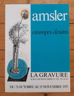 Samuel Amsler original art exhibition poster - 18.9"×23.2" (48×59cm)