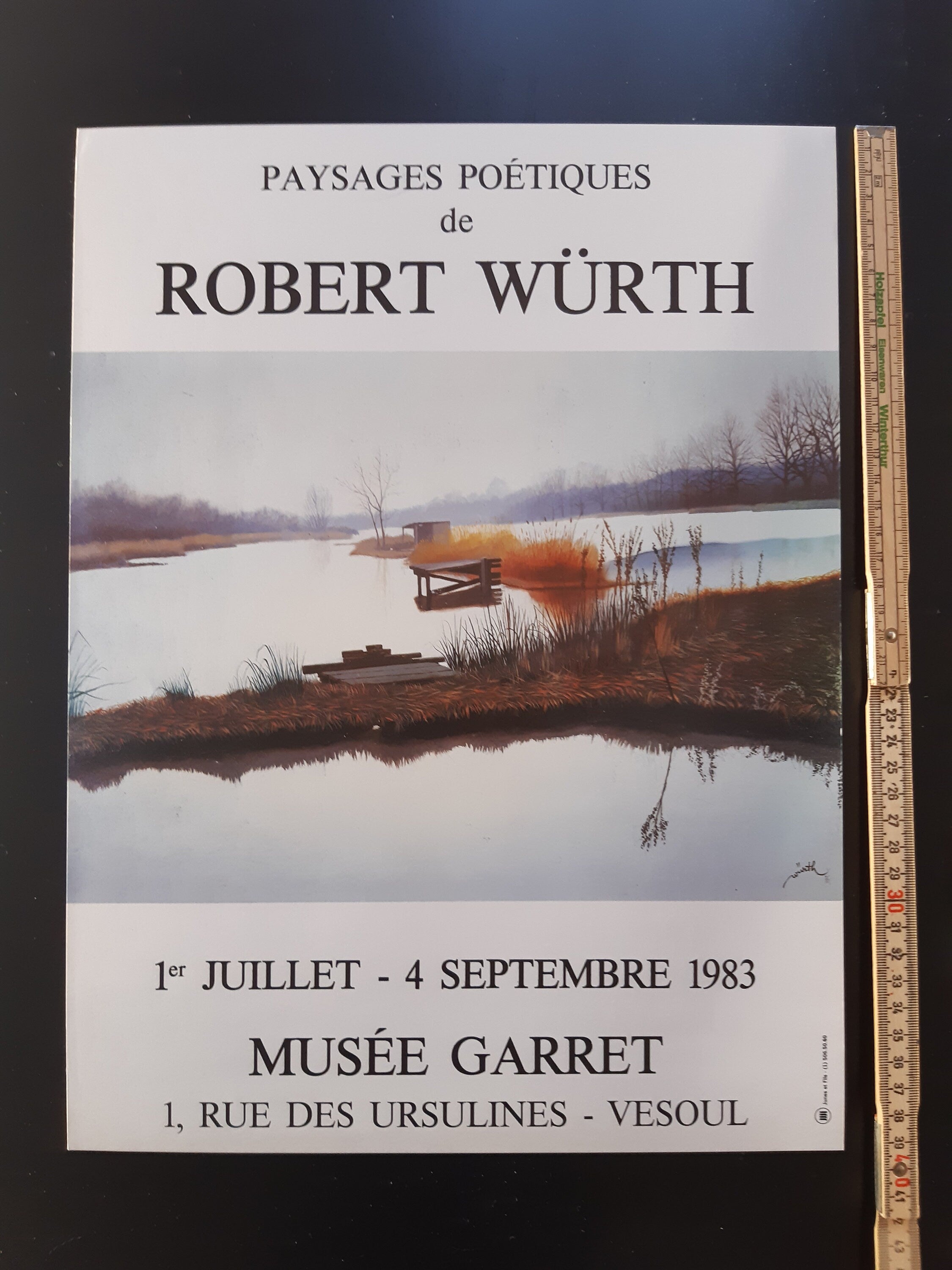 Affiche d'exposition d'art originale de Robert Würth - 30×40cm