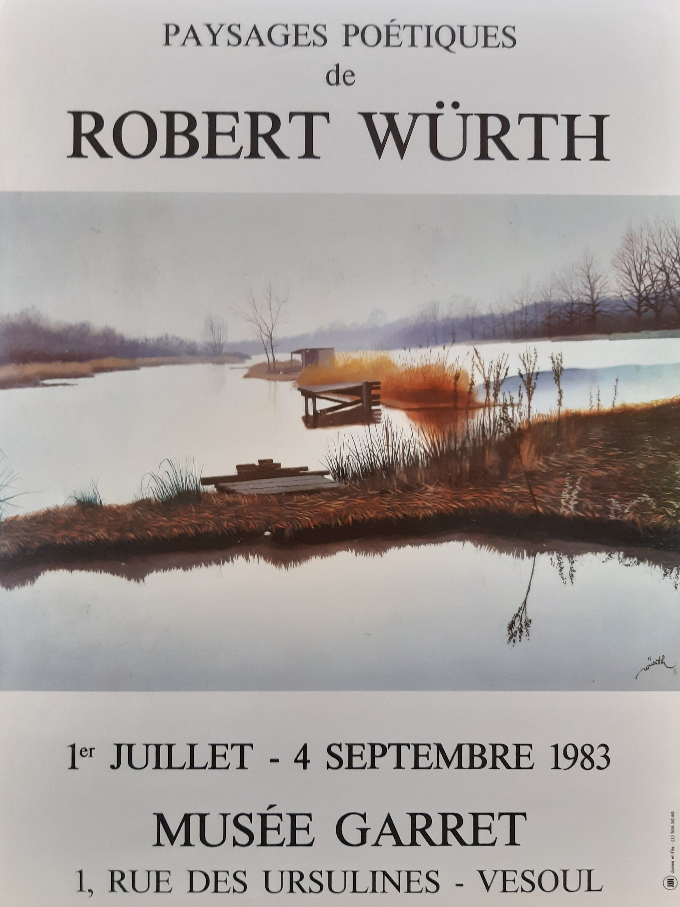 Affiche d'exposition d'art originale de Robert Würth - 30×40cm