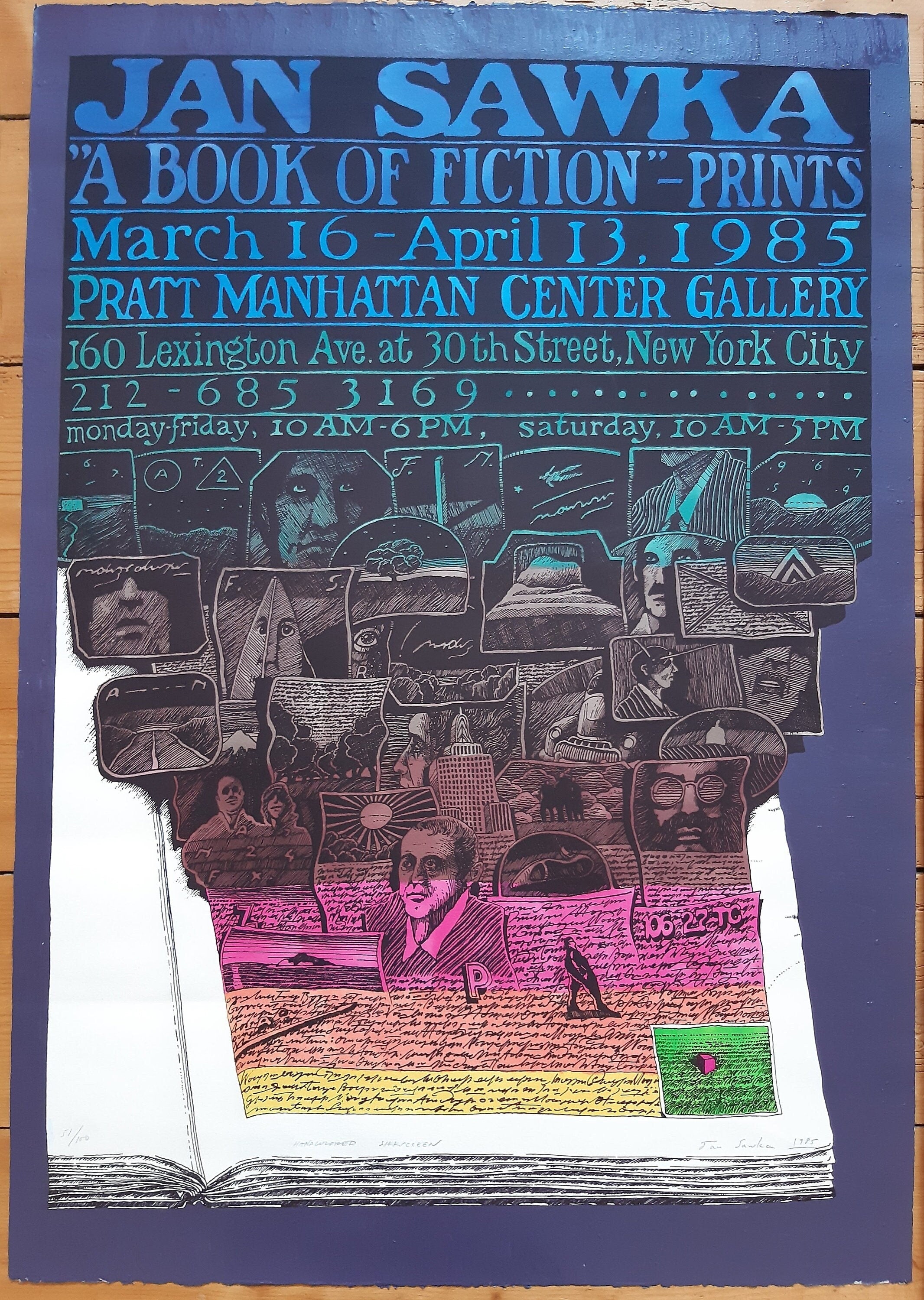 Jan Sawka Original-Kunstposter, handsigniert – 63 × 91 cm