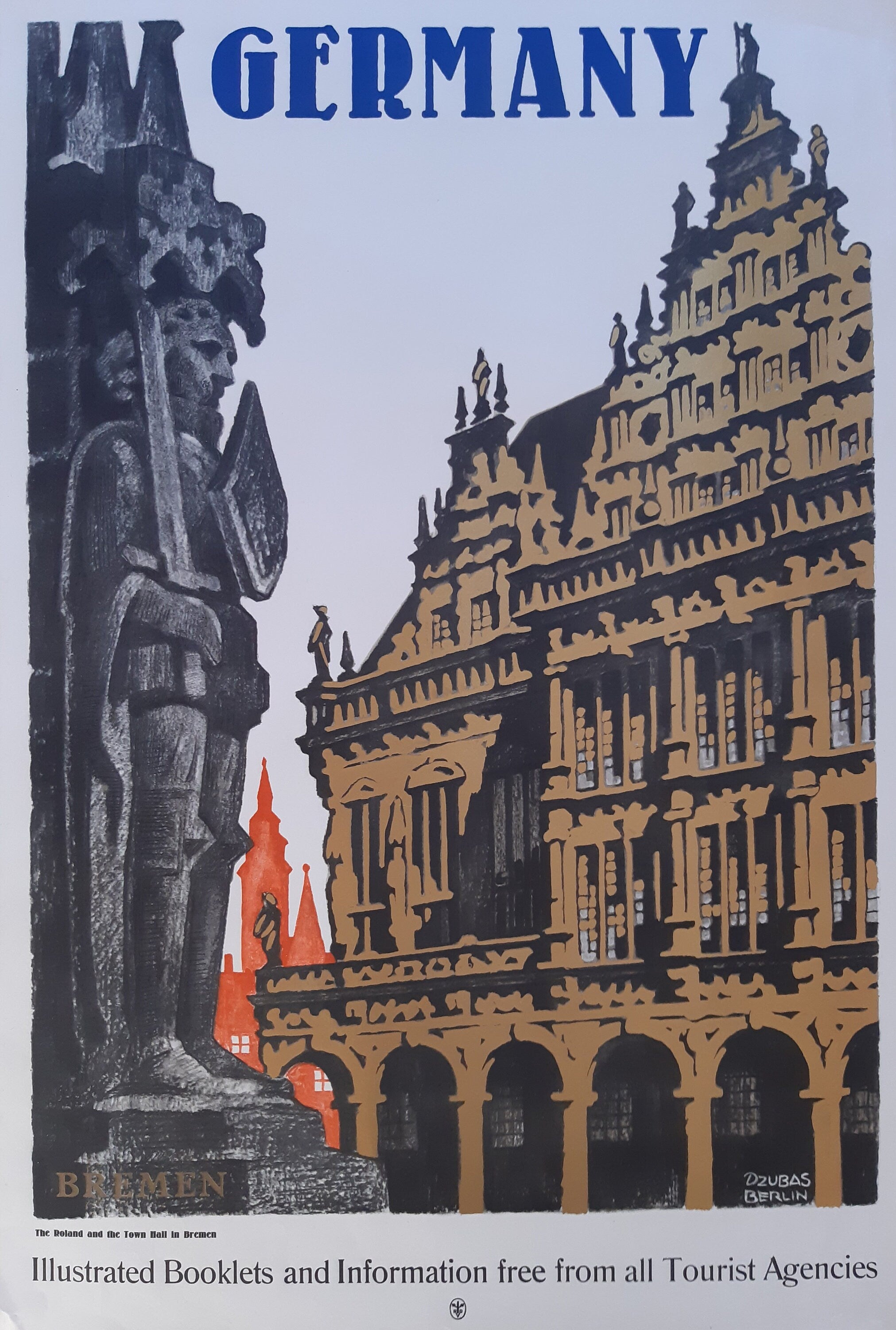 Vintage-Reiseplakat Bremen Deutschland – 19.7"×29.0" (50×73.6cm)