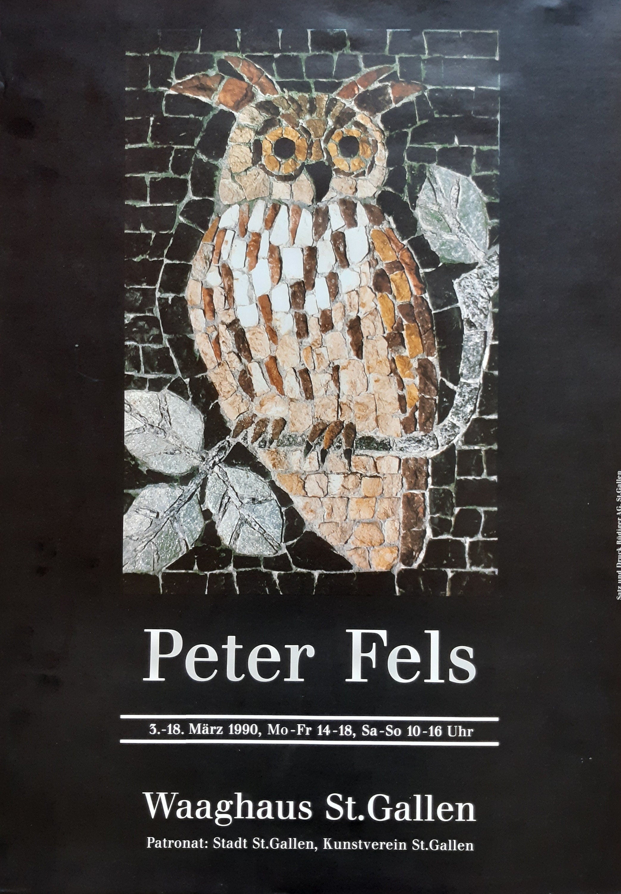 Peter Fels original art exhibition poster - 19.3"×25.2" (49×64cm)