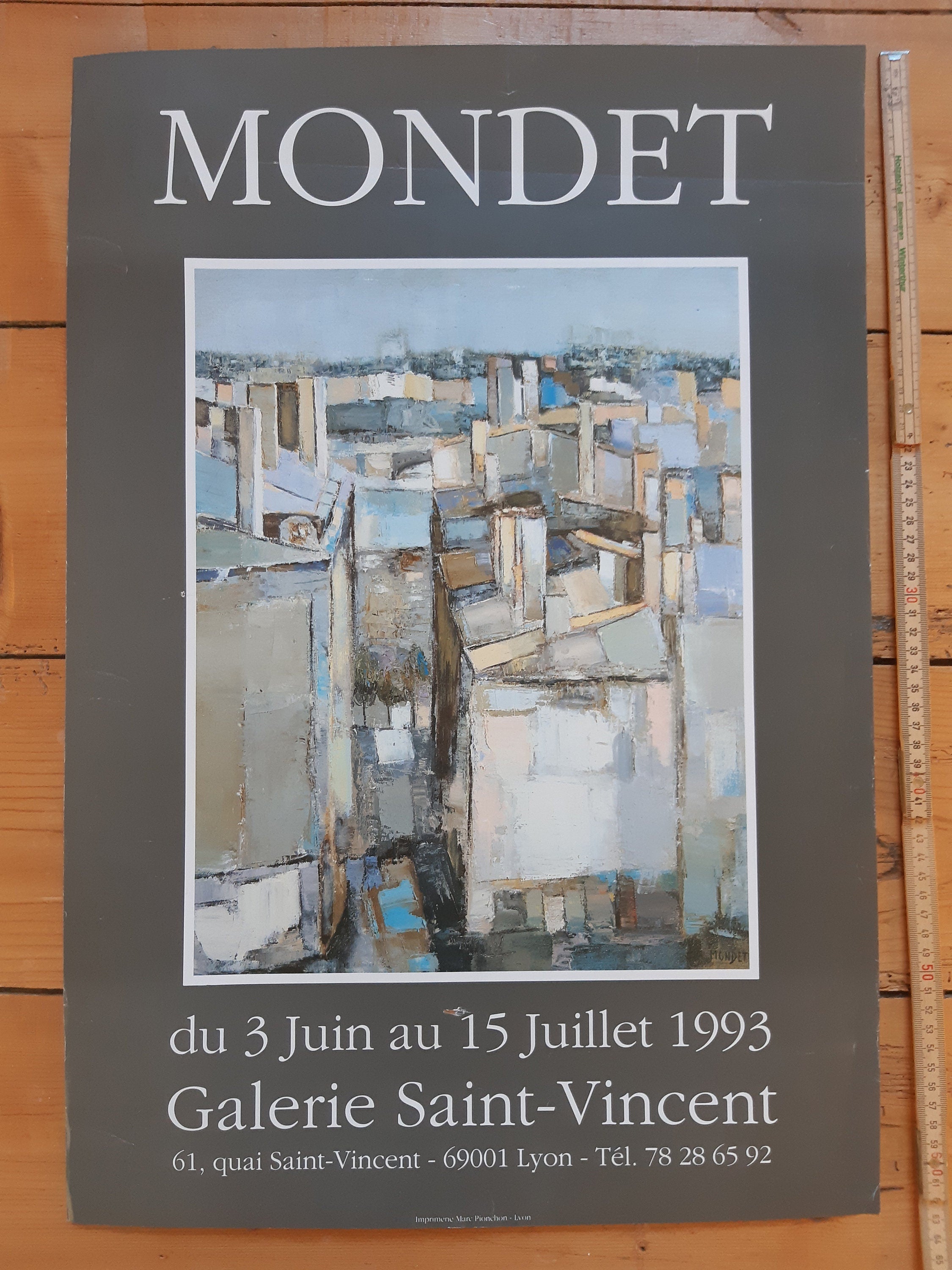 JR Mondet original art exhibition poster used - 17.1"×24.8" (43.5×63cm)