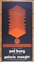 Pol Bury Original-Kunstausstellungsplakat – 39,5×75,5 cm