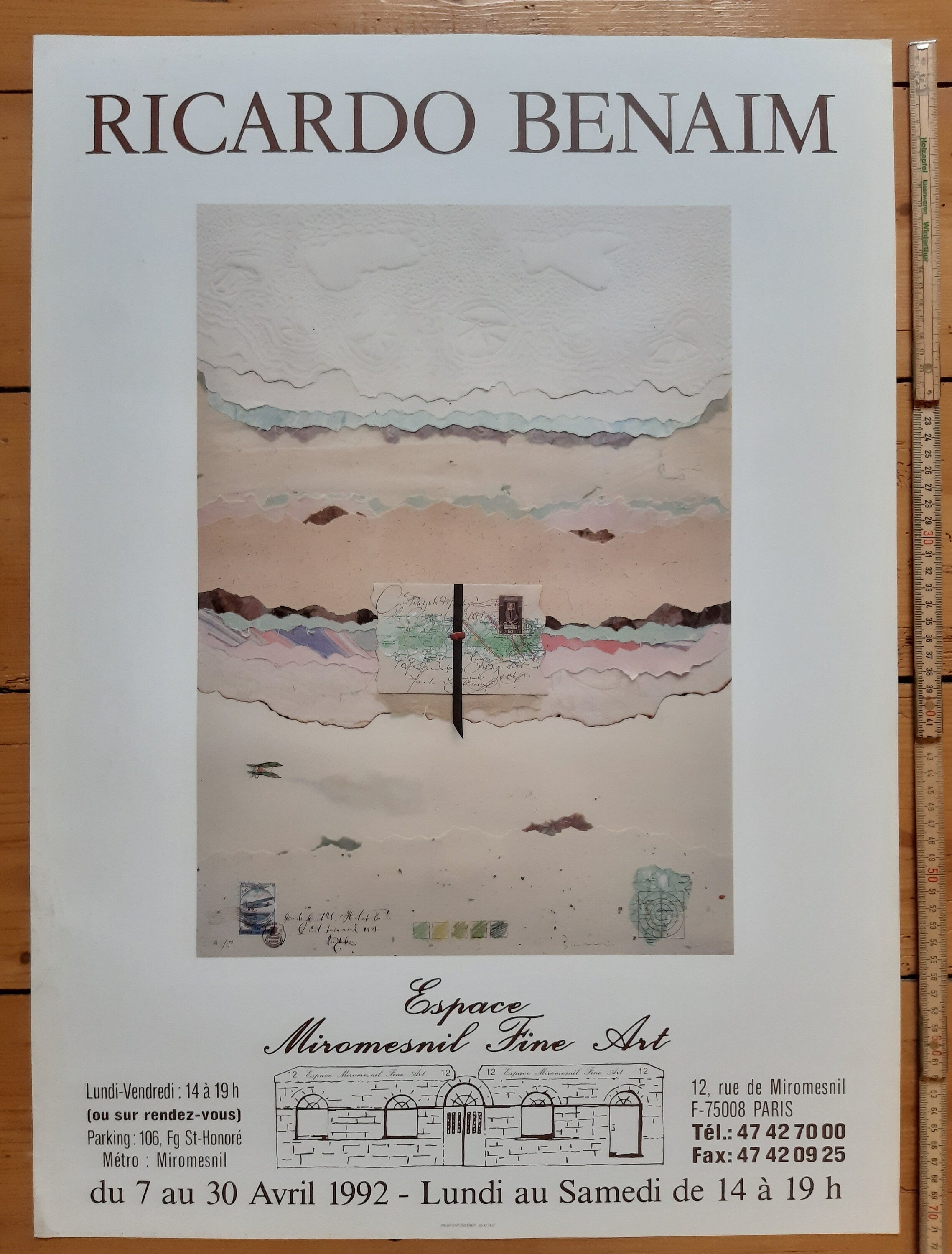 Ricardo Benaim Original-Kunstausstellungsplakat gebraucht – 52 × 72 cm (20,5" × 28,3")