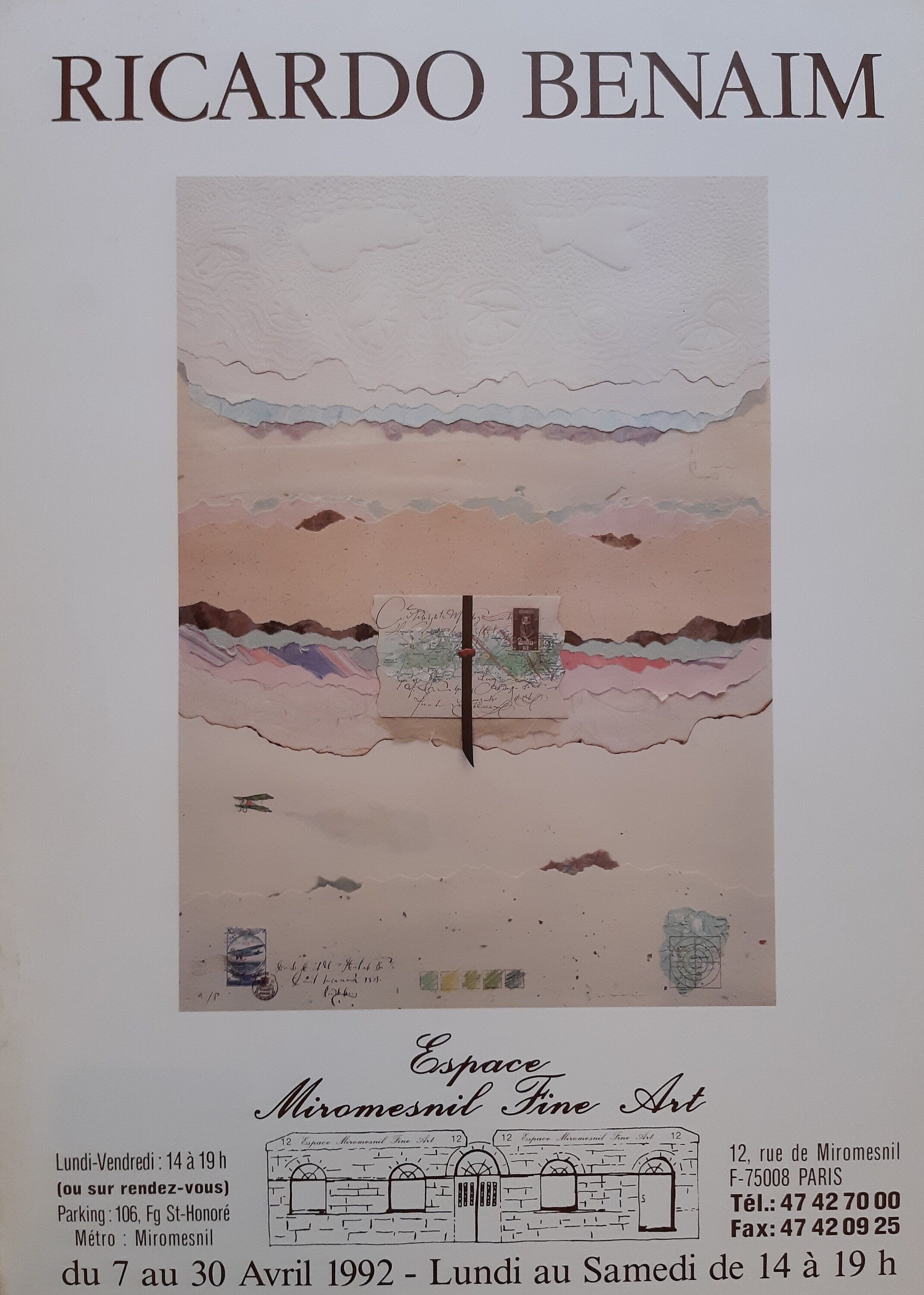 Ricardo Benaim Original-Kunstausstellungsplakat gebraucht – 52 × 72 cm (20,5" × 28,3")