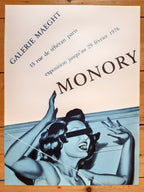 Jaques Monory original art exhibition poster - 17.7"×23.6" (45×60cm)