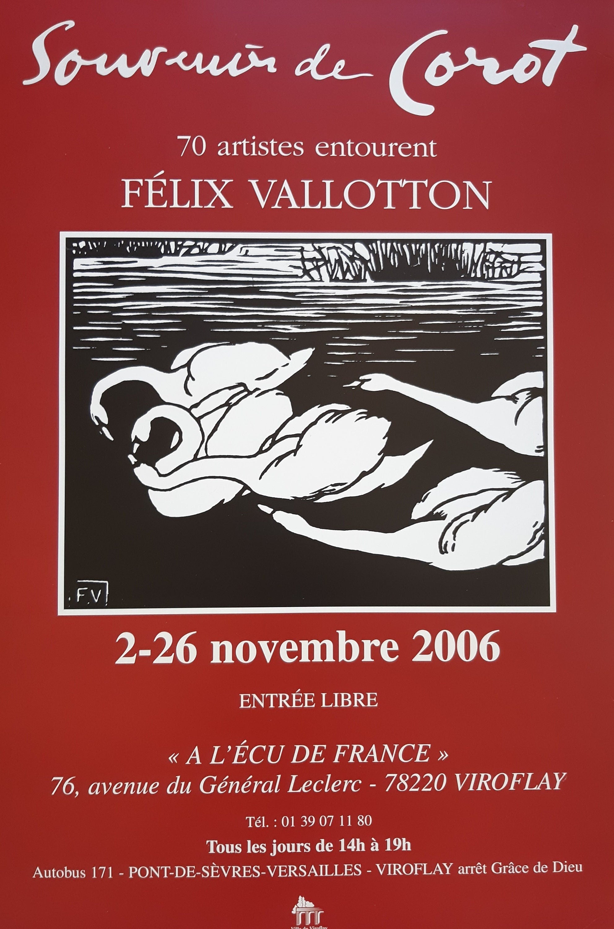 Felix Vallotton art exhibition poster used - 15.7"×23.6" (40×60cm)