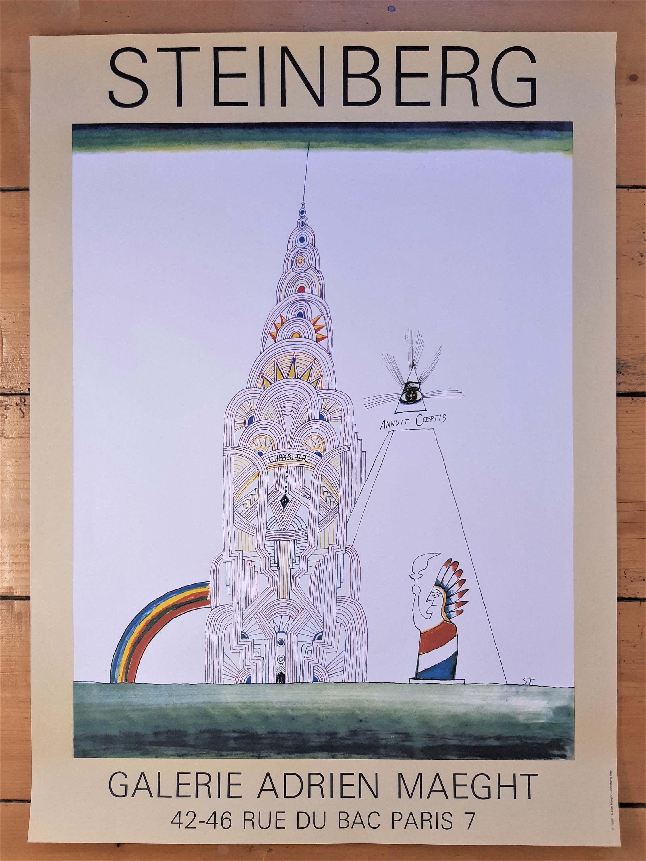 Saul Steinberg Original-Kunstdruckposter - 50,5 × 70 cm (19,9 × 27,6 Zoll)