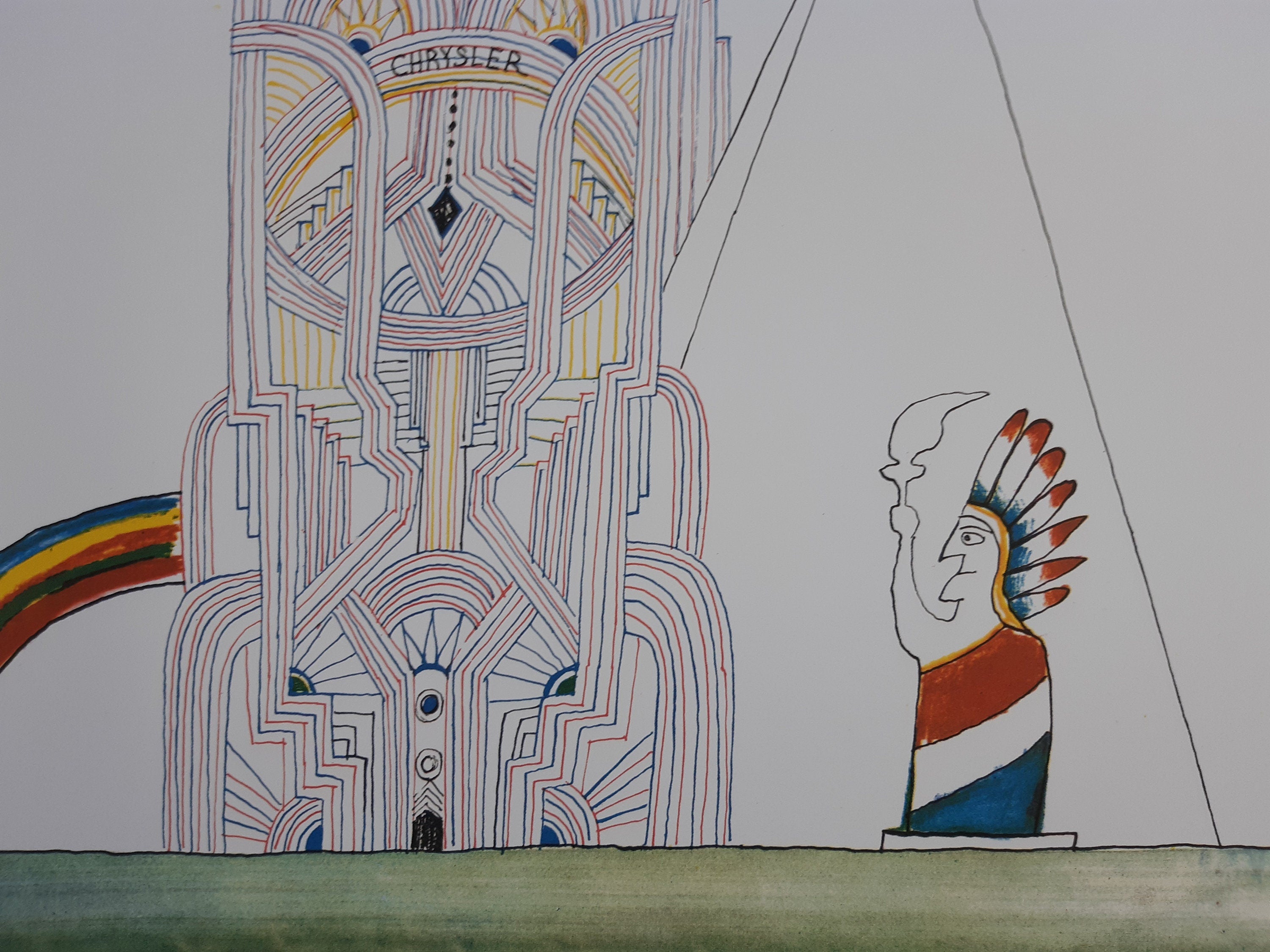 Saul Steinberg Original-Kunstdruckposter - 50,5 × 70 cm (19,9 × 27,6 Zoll)