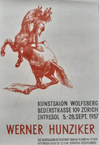Werner Hunziker art exhibition poster used - 27.6"×39.4" (70×100cm)