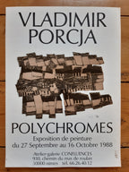 Vladimir Porcja original art exhibition poster - 12.2"×16.9" (31×43cm)