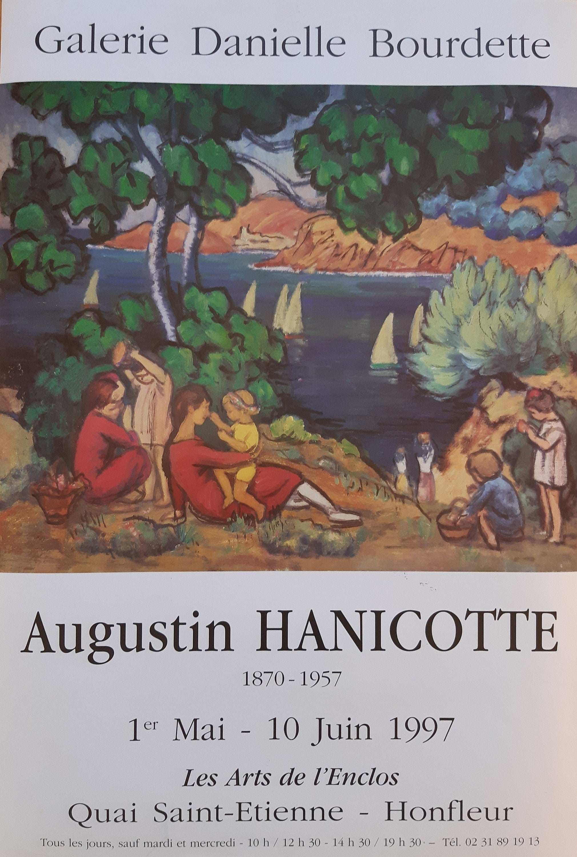 Augustin Hanicotte original art exhibition poster - 16.5"×24.4" (42×62cm)