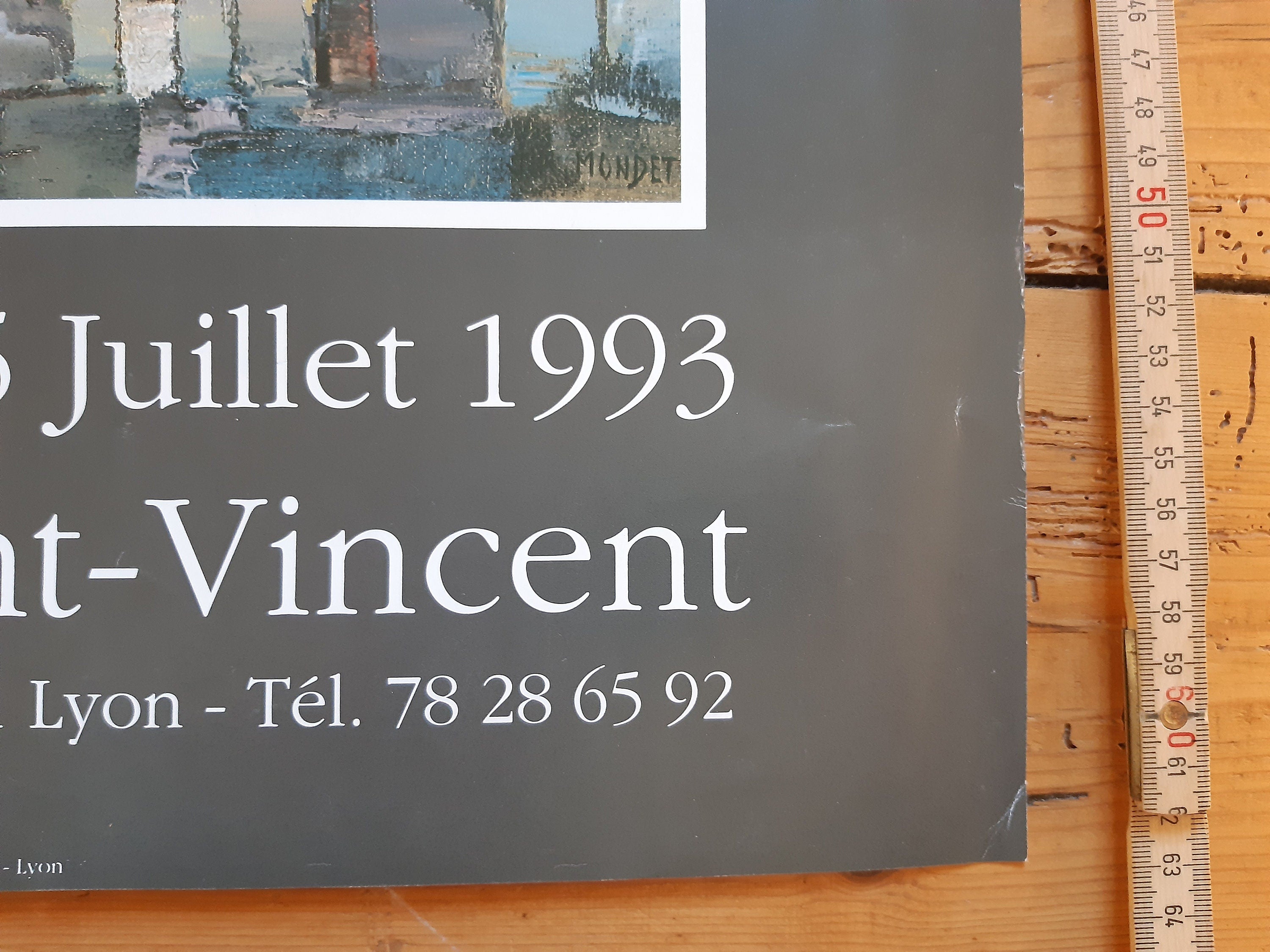 JR Mondet original art exhibition poster used - 17.1"×24.8" (43.5×63cm)