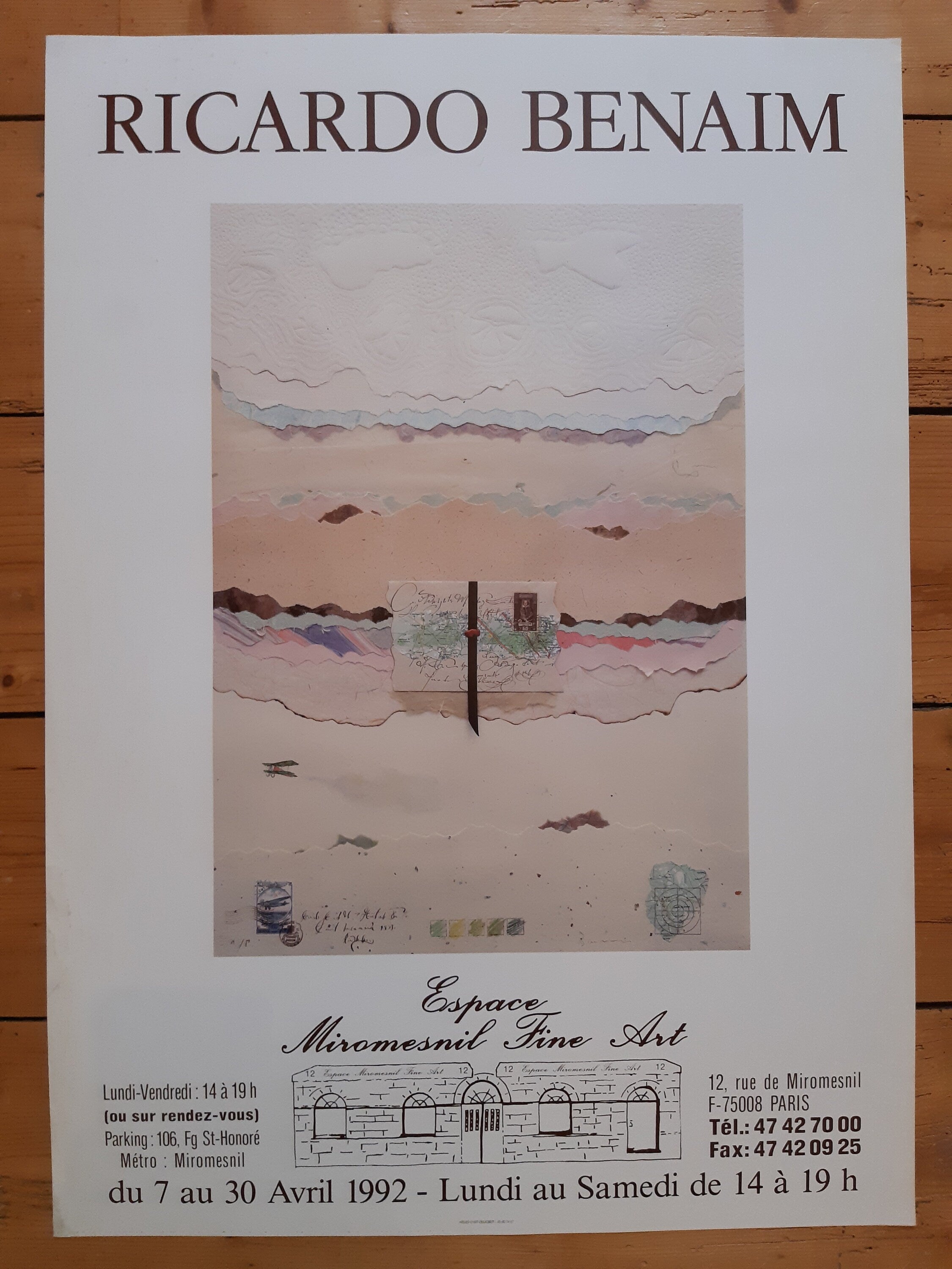 Ricardo Benaim Original-Kunstausstellungsplakat gebraucht – 52 × 72 cm (20,5" × 28,3")