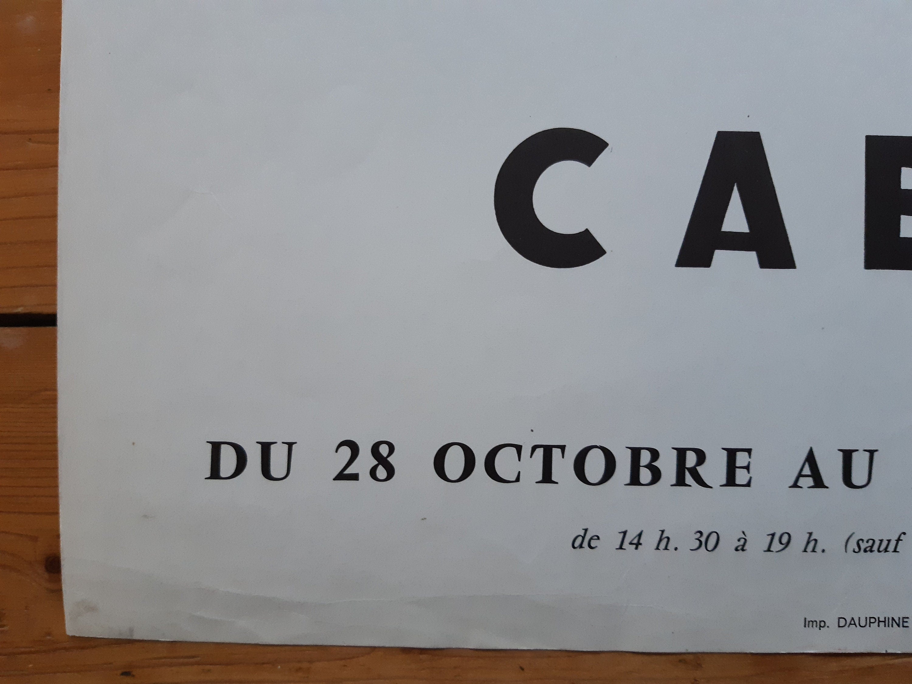 Gerard Cabus original art exhibition poster used - 16.7"×23.6" (42.5×60cm)