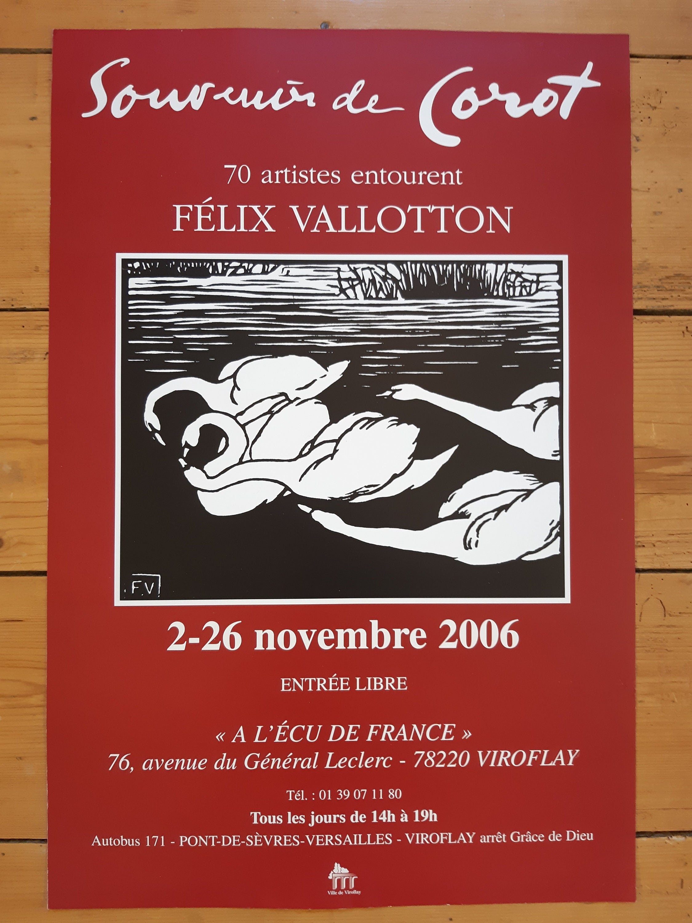 Felix Vallotton art exhibition poster used - 15.7"×23.6" (40×60cm)