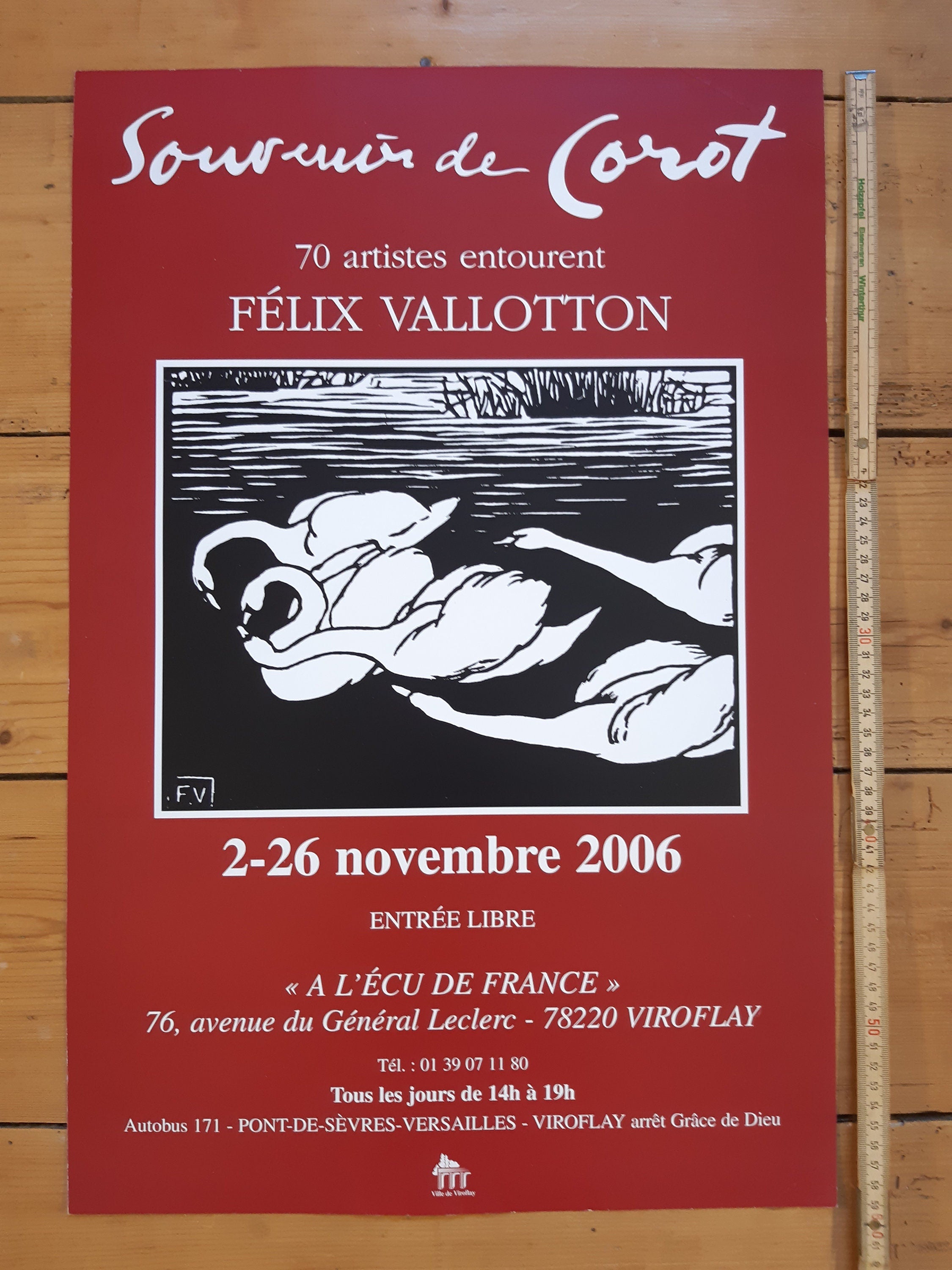 Felix Vallotton art exhibition poster used - 15.7"×23.6" (40×60cm)