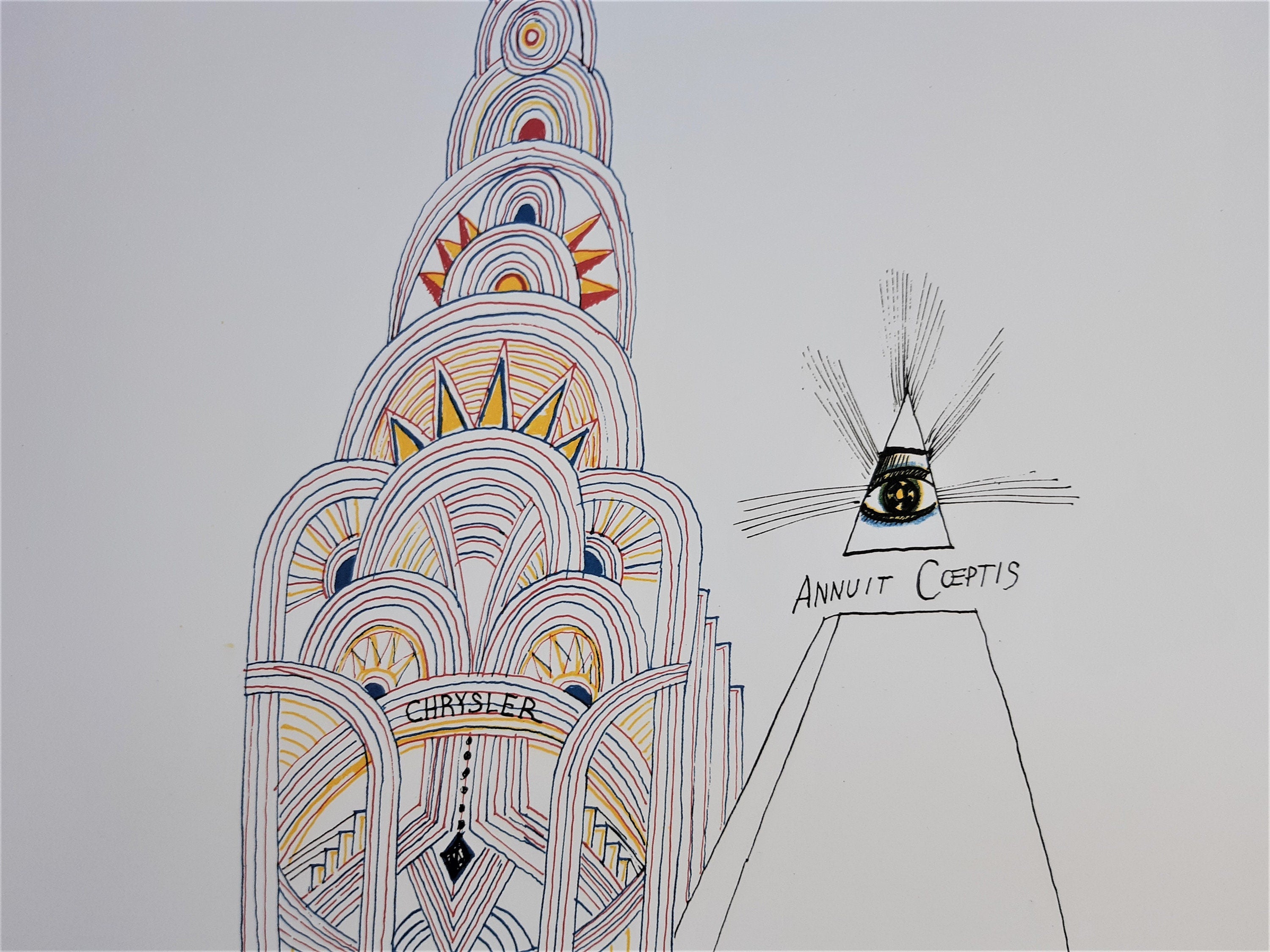 Saul Steinberg Original-Kunstdruckposter - 50,5 × 70 cm (19,9 × 27,6 Zoll)
