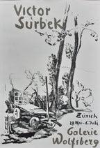 Victor Surbek art exhibition poster used - 27.6"×40.2" (70×102cm)