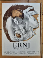 Hans Erni original art exhibition poster - 18.7"×25.6" (47.5×65cm)
