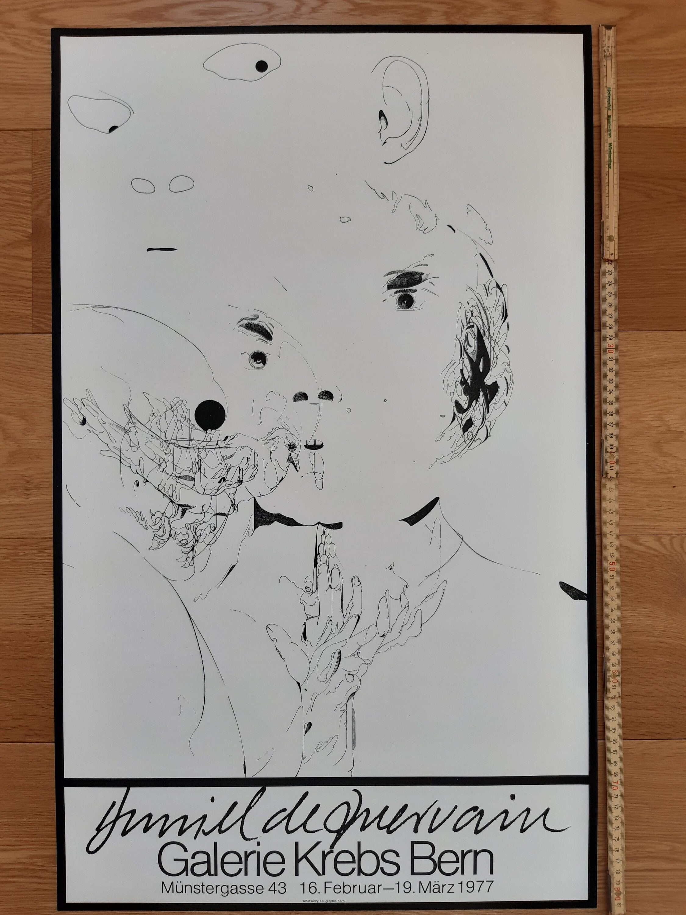 Daniel de Quervain original art exhibition poster - 19.7"×32.3" (50×82cm)