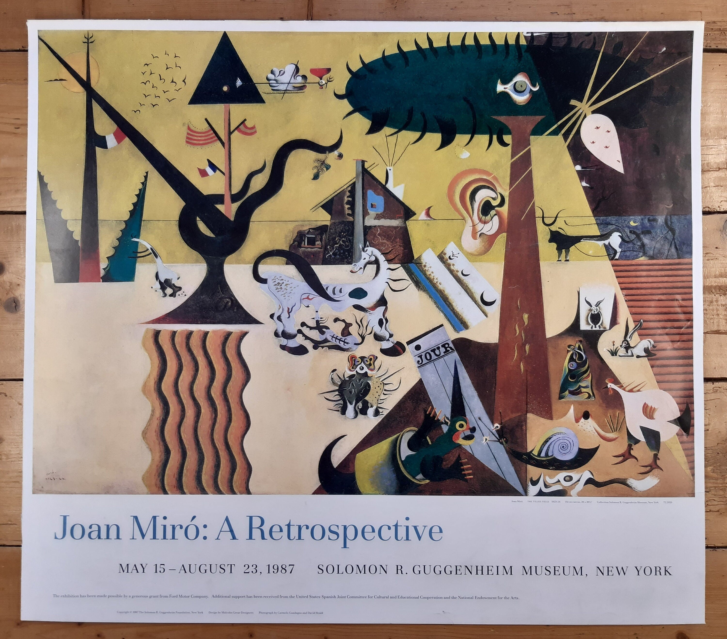 Vintage Miro Kunstposter - 73×64,5cm