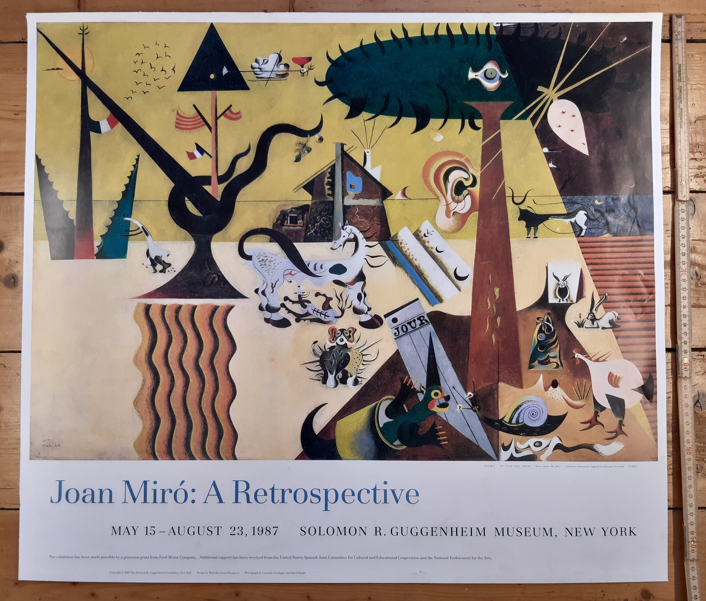 Vintage Miro Kunstposter - 73×64,5cm