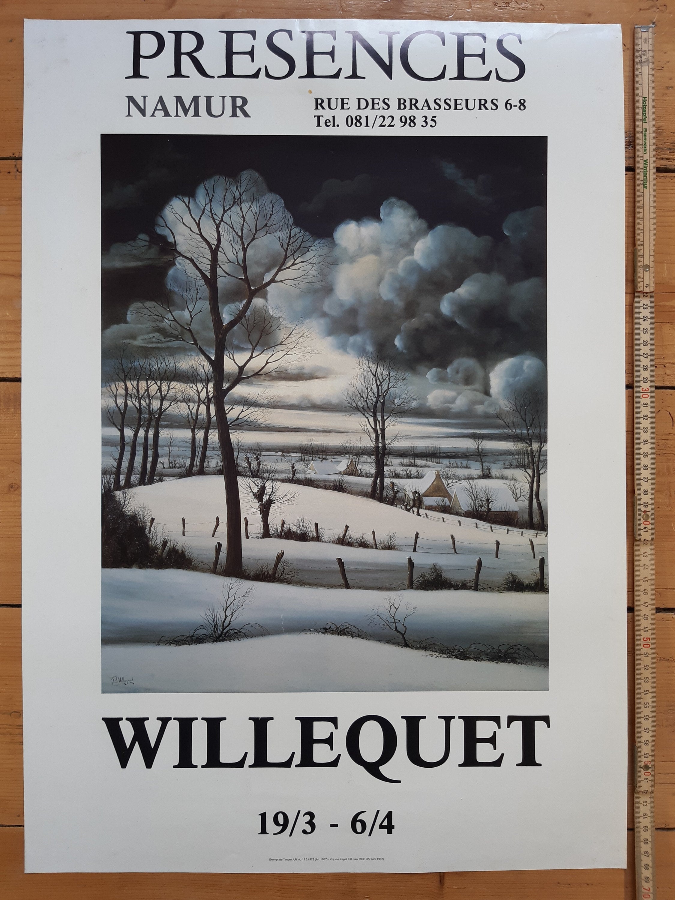 Original-Kunstplakat von Piet Willequet, gebraucht – 48,5×69 cm (19.1"×27.2")