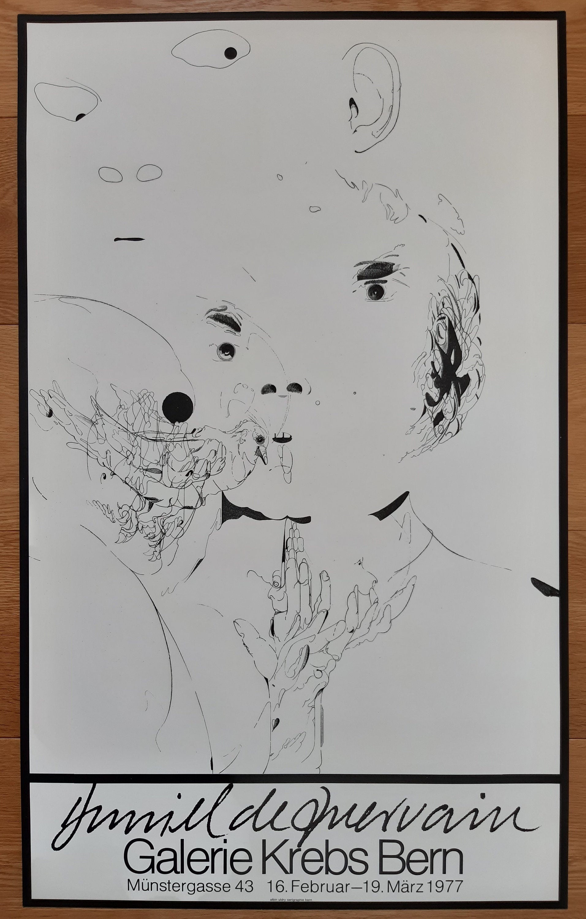 Daniel de Quervain original art exhibition poster - 19.7"×32.3" (50×82cm)