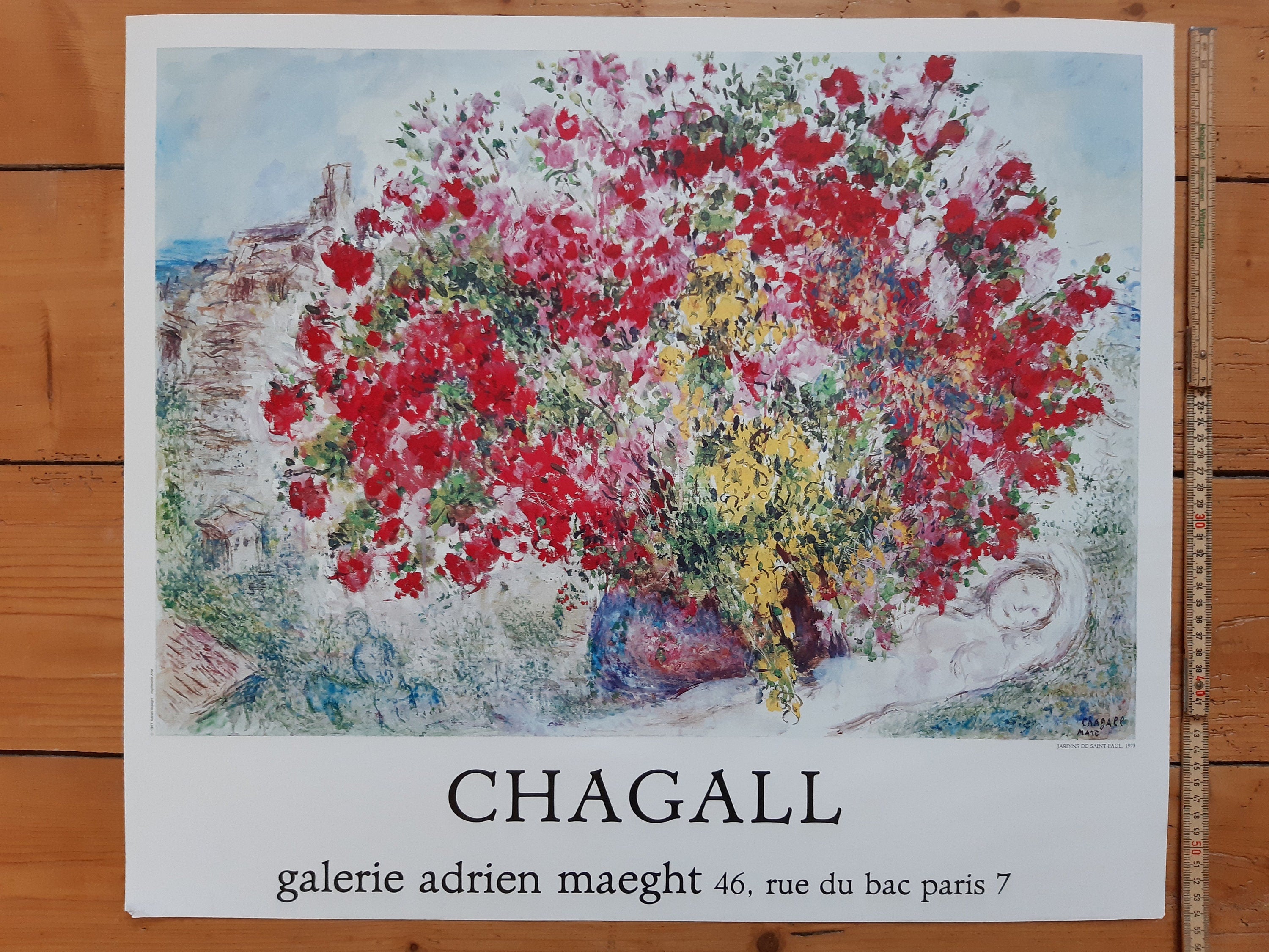 Marc Chagall original art poster - 25.2"×21.7" (64×55cm)