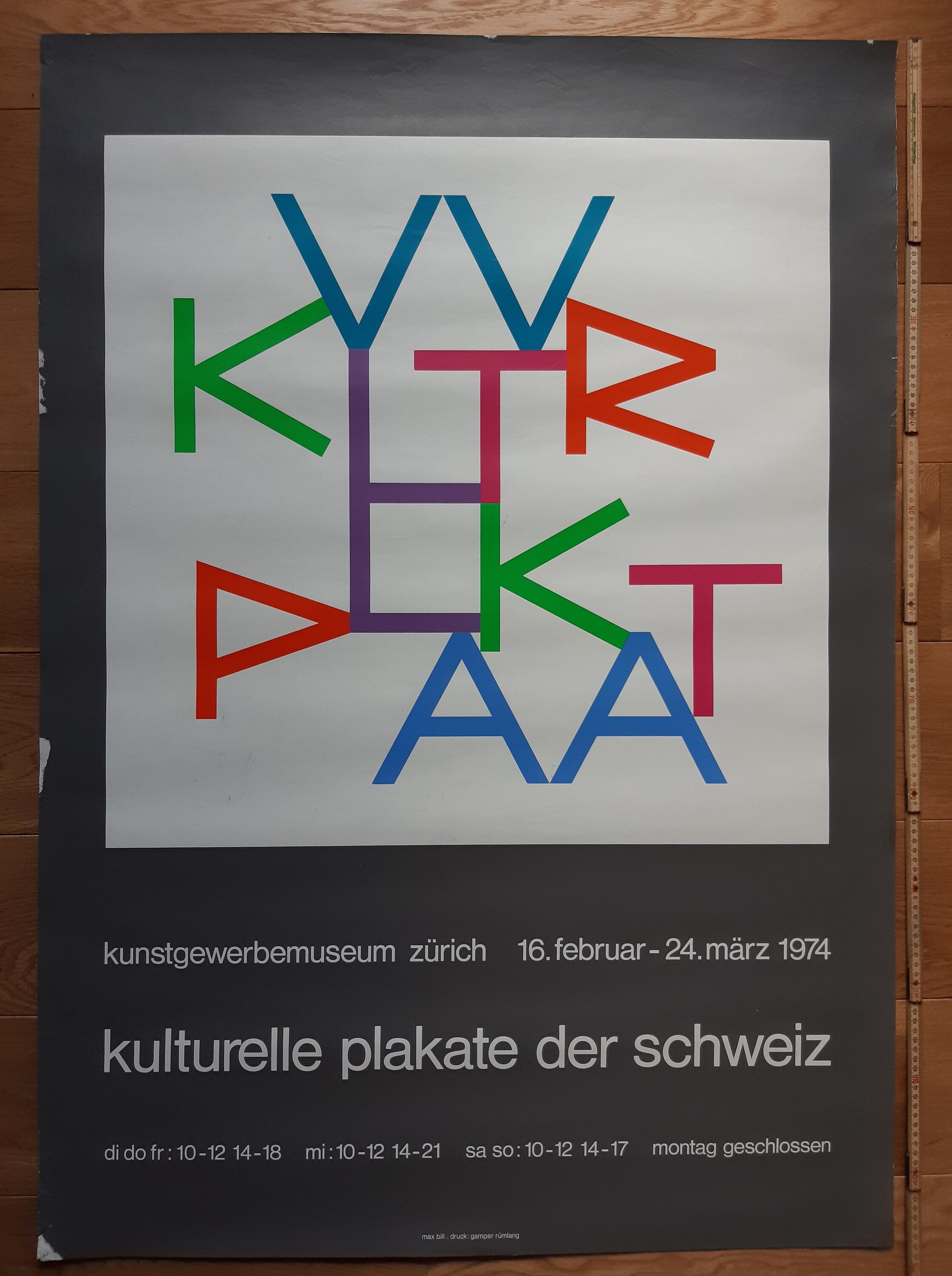 Max Bill Kunstausstellungsplakat gebraucht - 35.4"×50.4" (90×128cm)