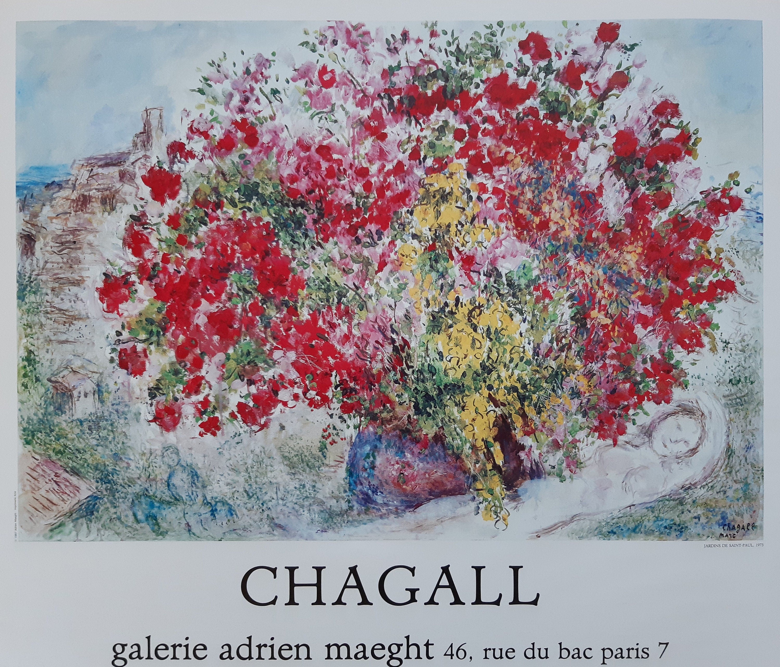 Marc Chagall original art poster - 25.2"×21.7" (64×55cm)