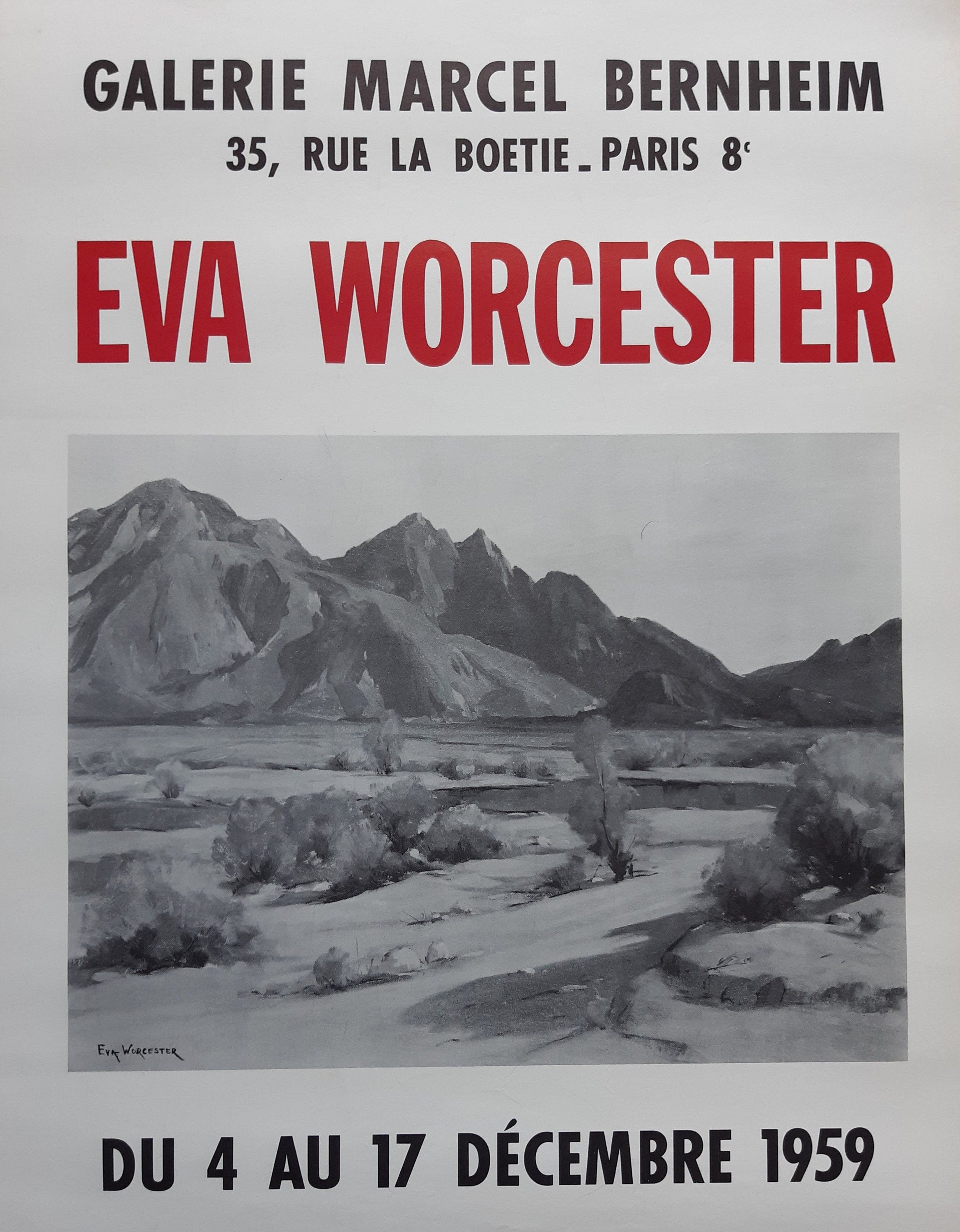 Eva Worcester Vintage-Kunstausstellungsplakat