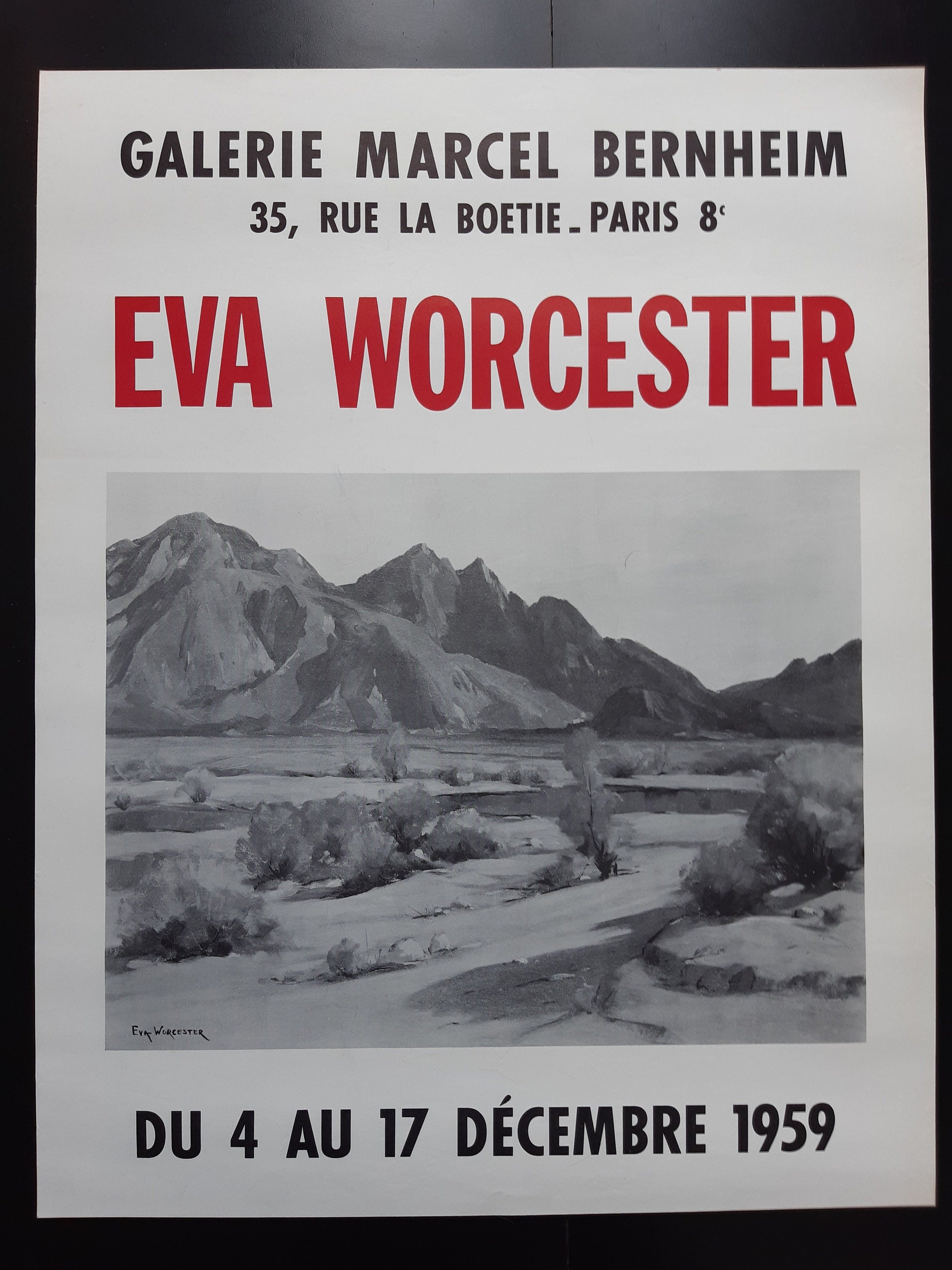 Eva Worcester Vintage-Kunstausstellungsplakat