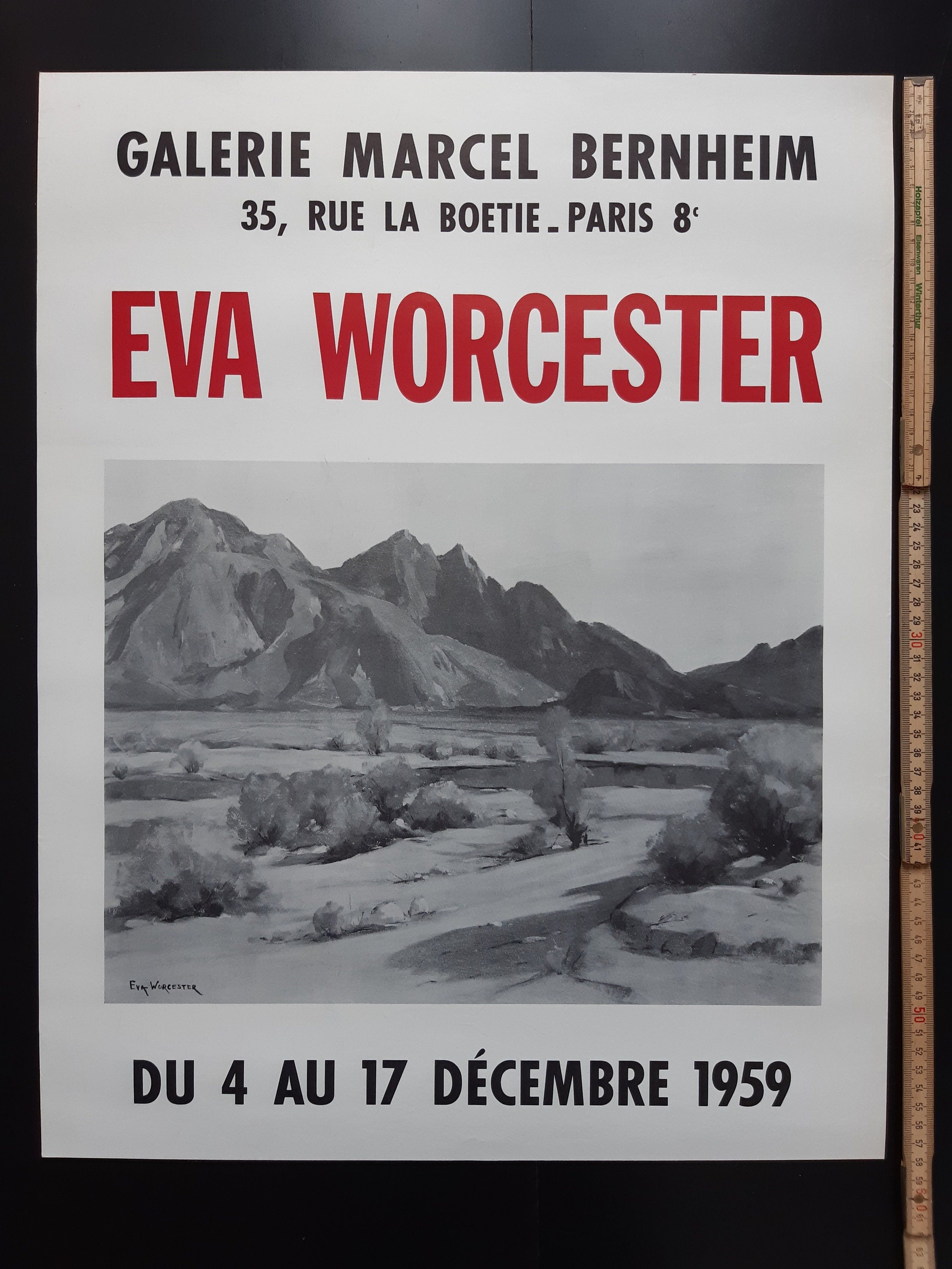 Eva Worcester Vintage-Kunstausstellungsplakat
