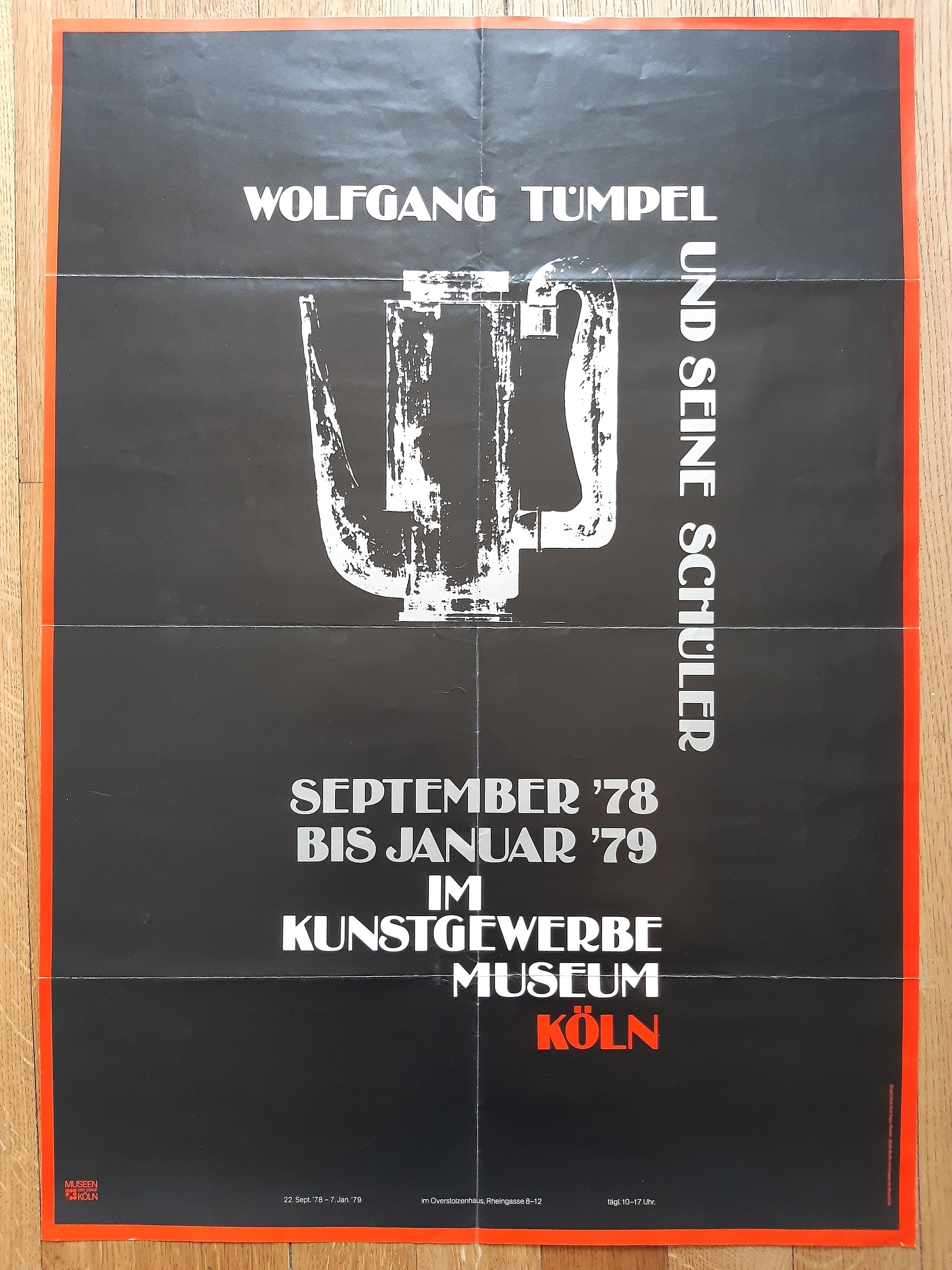 Affiche d'exposition d'art de Wolfgang Tümpel pliée - 59,4×84 cm (23,4"×33,1")