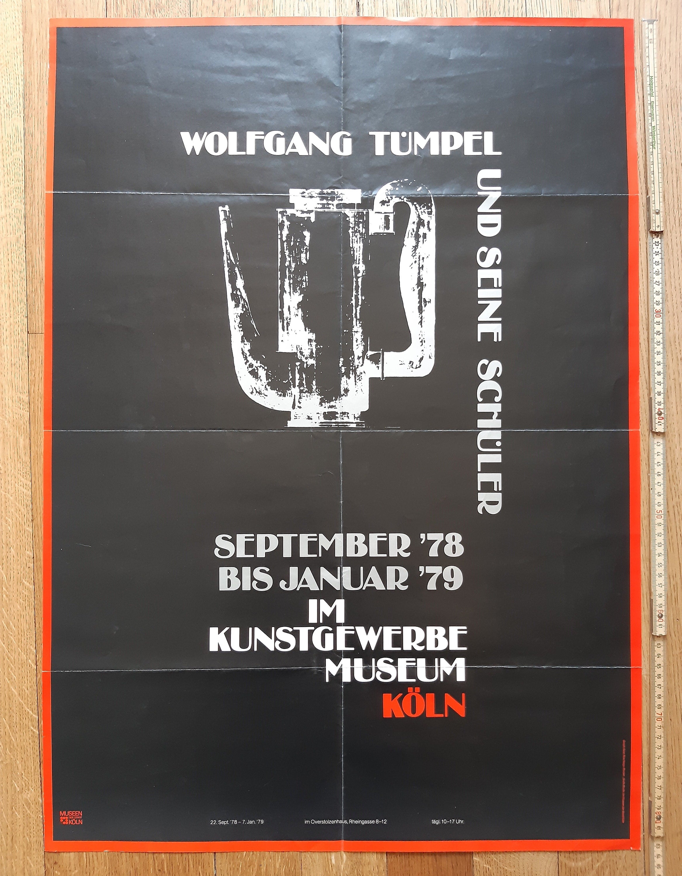 Affiche d'exposition d'art de Wolfgang Tümpel pliée - 59,4×84 cm (23,4"×33,1")