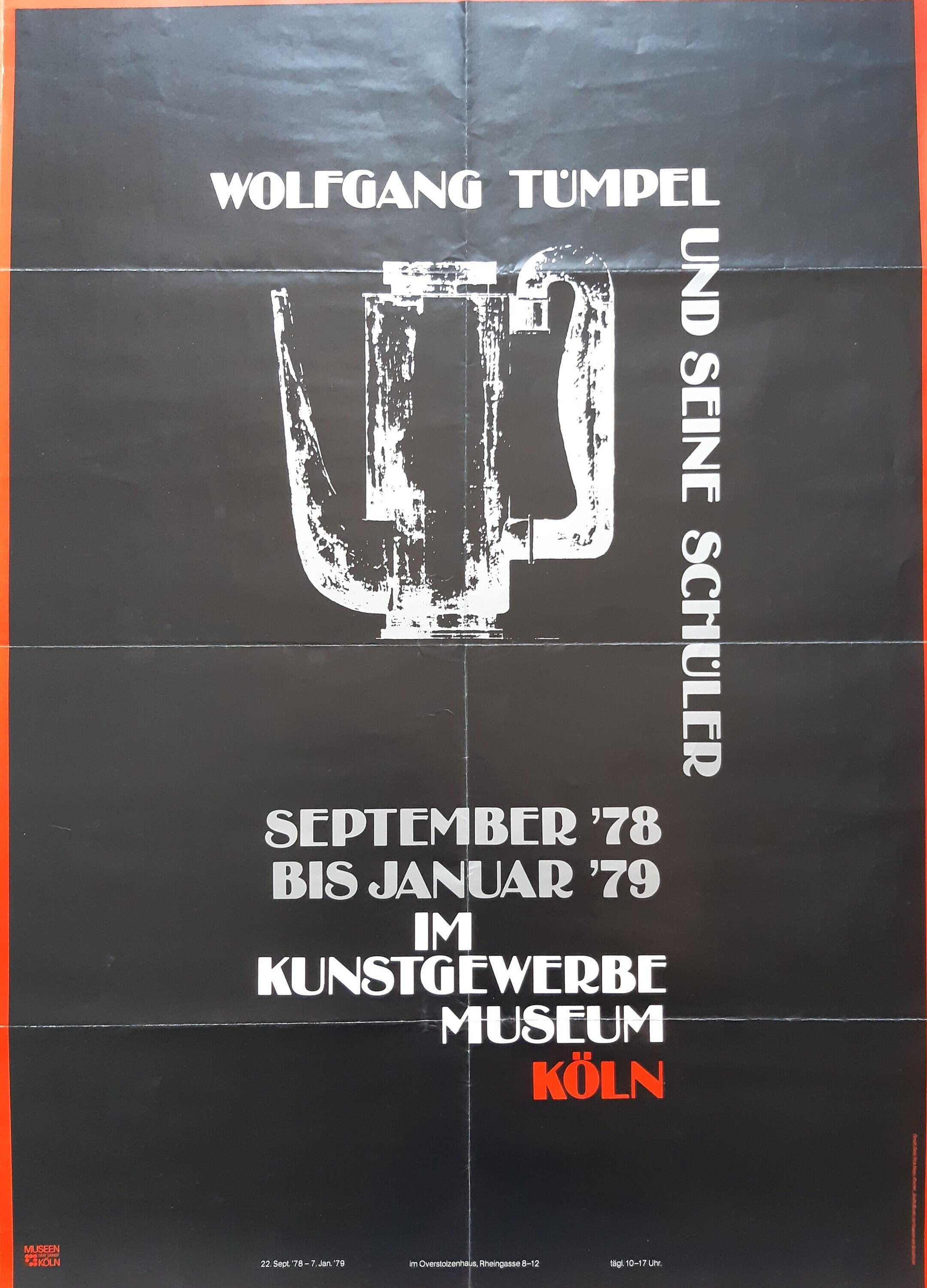 Affiche d'exposition d'art de Wolfgang Tümpel pliée - 59,4×84 cm (23,4"×33,1")