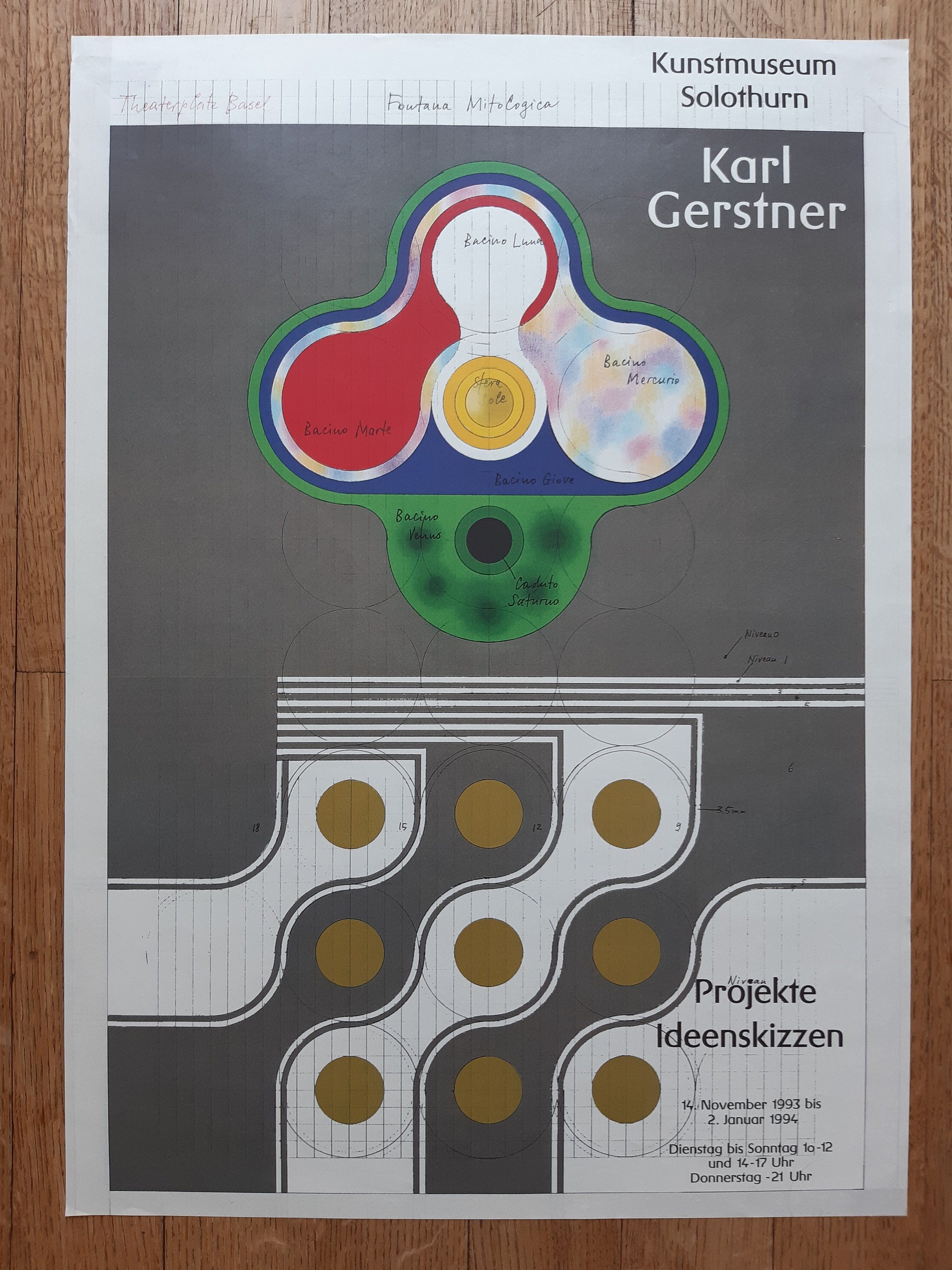 Karl Gerstner original art exhibition poster - 18.5"×26.0" (47×66cm)