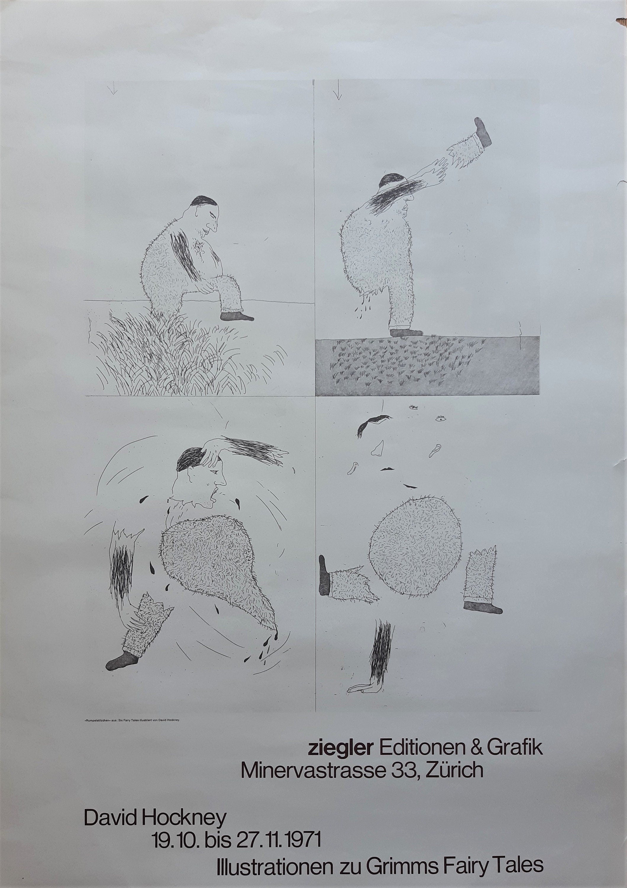 David Hockney original art poster used - 25.2"×35.4" (64×90cm)