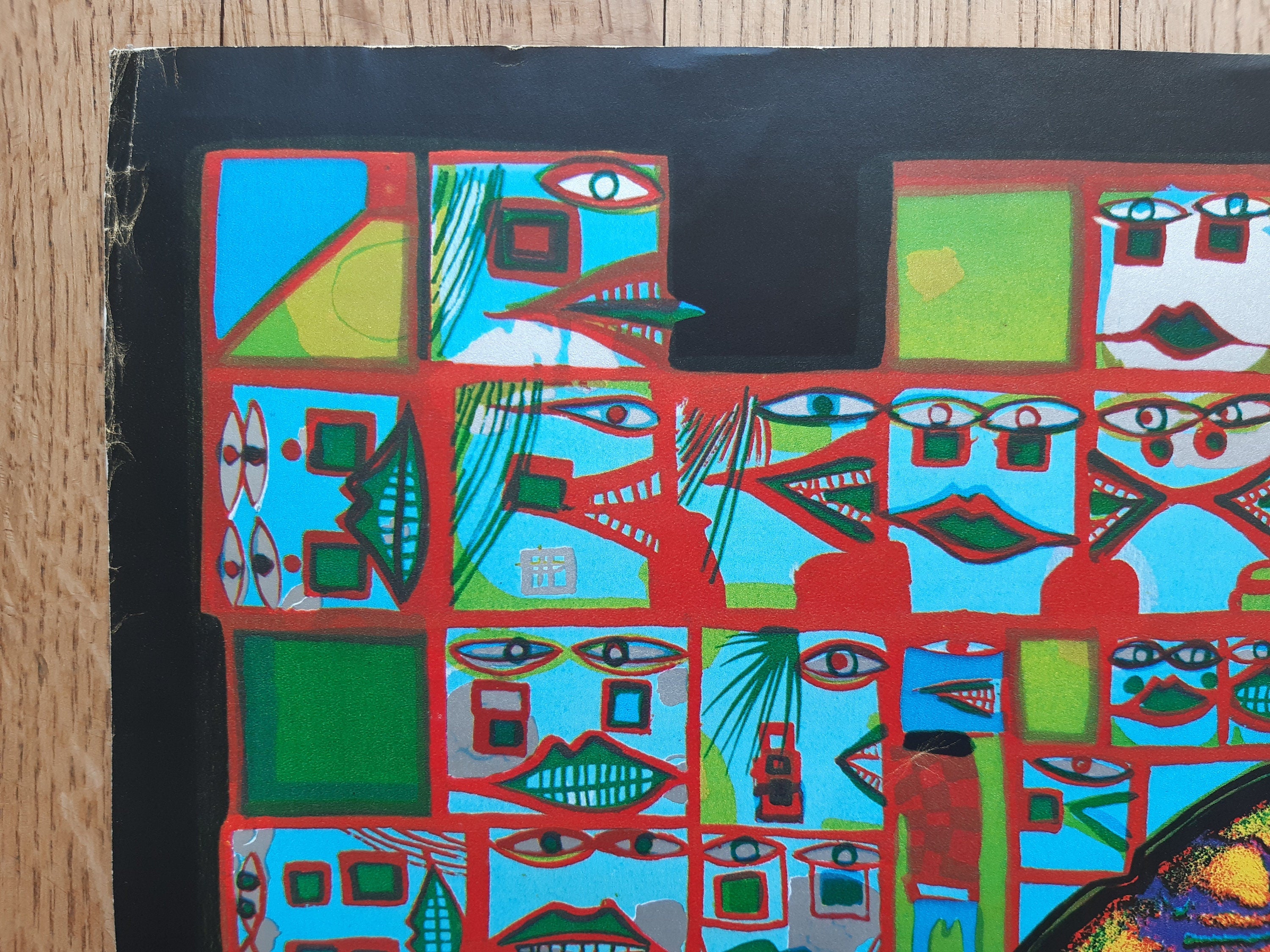 Hundertwasser original Olympic poster used - 25.2"×39.8" (64×101cm)